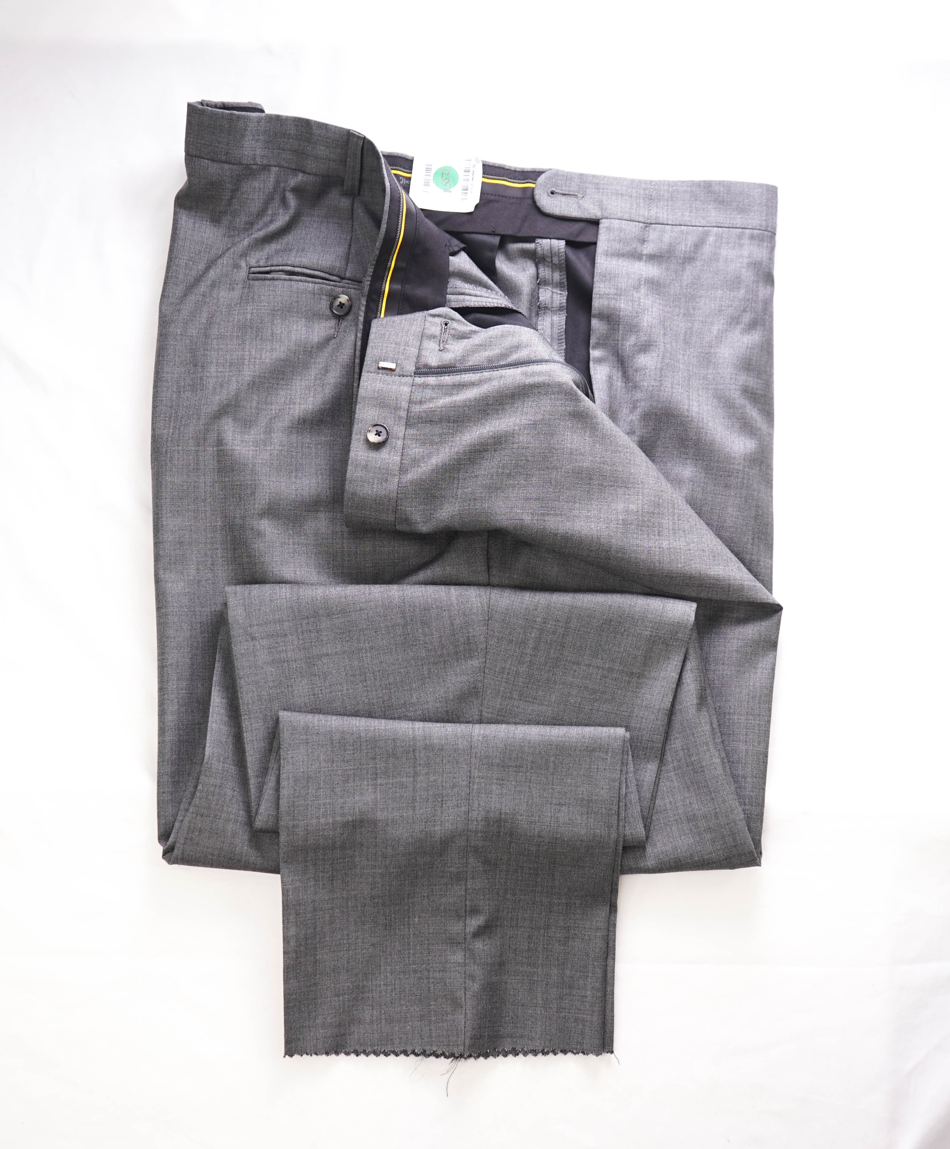 HICKEY FREEMAN - *SILK* Gray Single Pleat Dress Pants - 46W