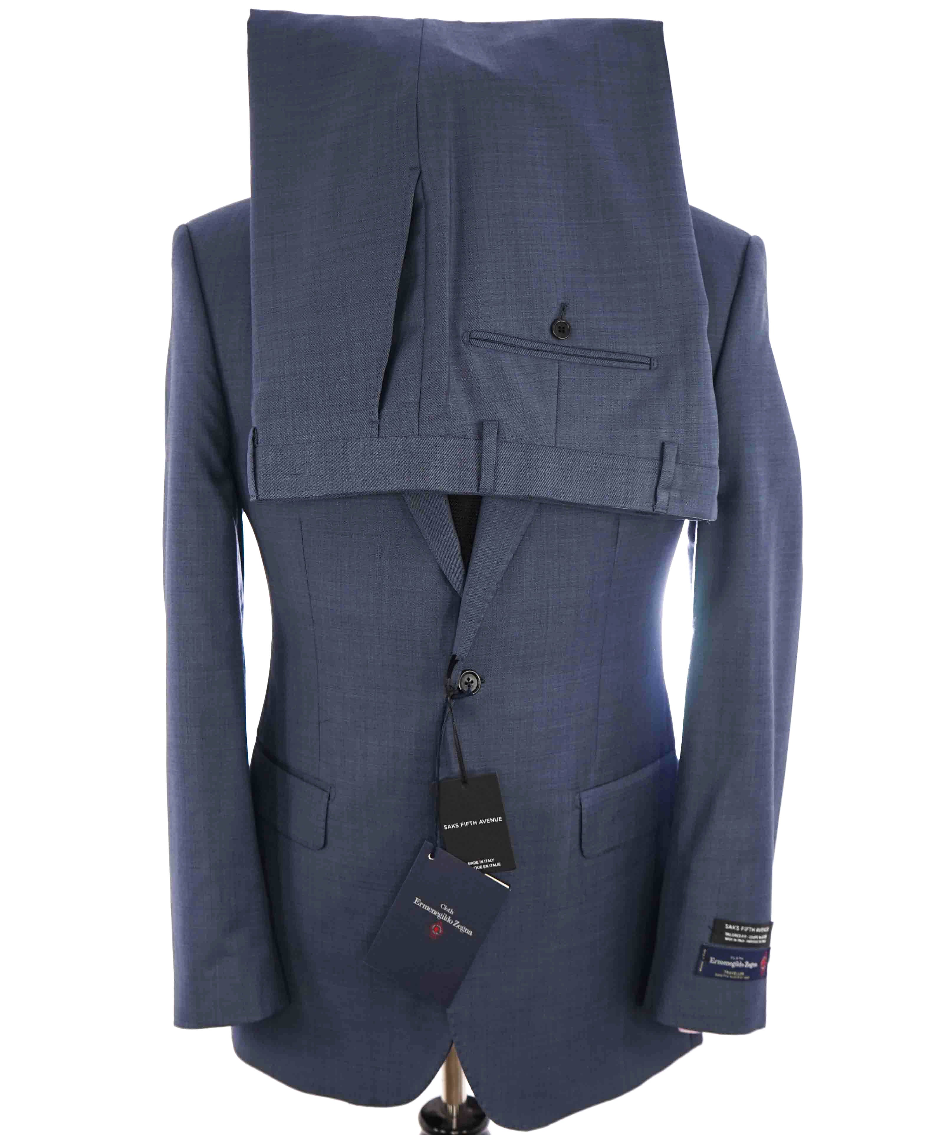 $1,295 ERMENEGILDO ZEGNA - By SAKS FIFTH AVENUE Medium Blue Suit - 40R