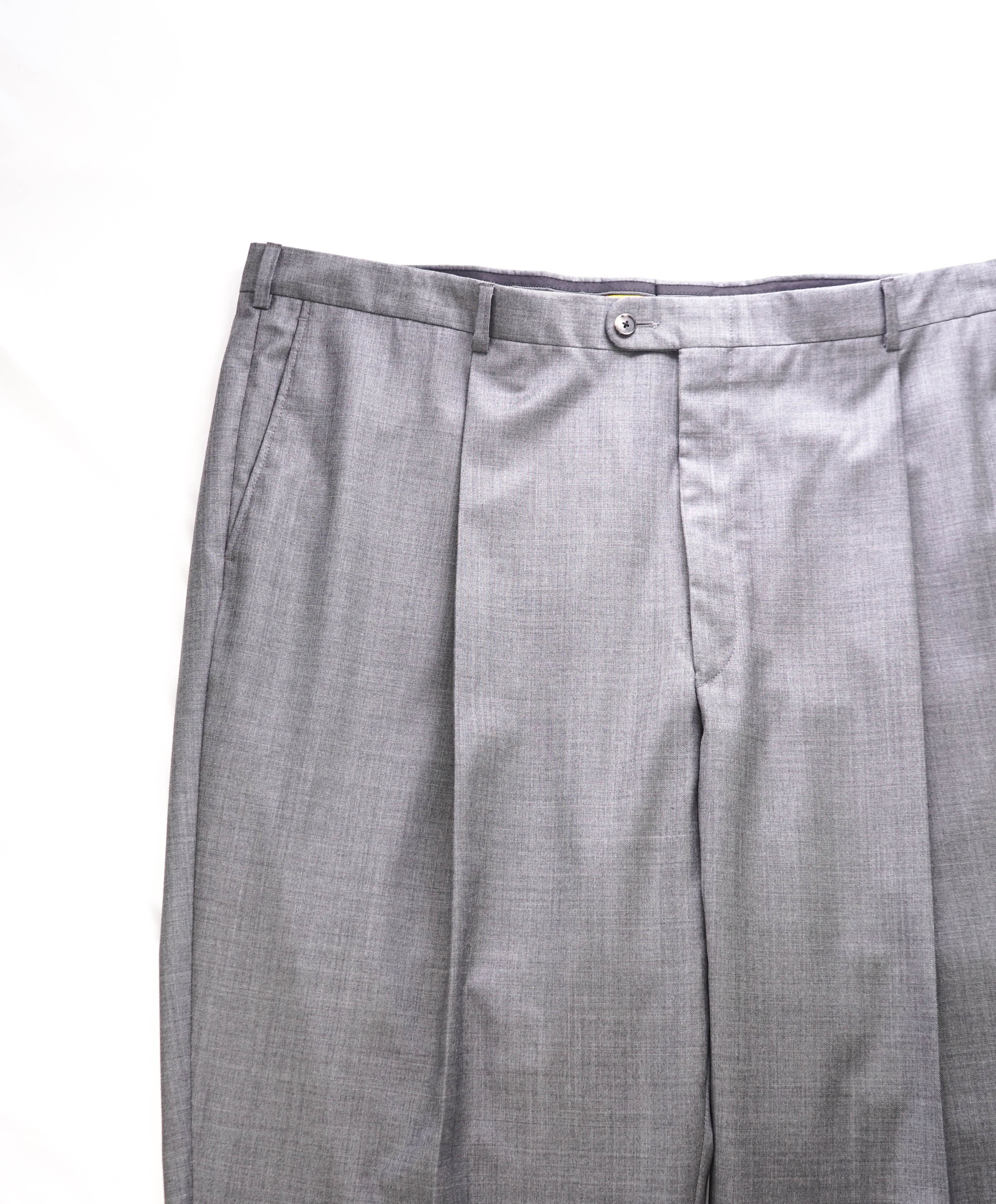 HICKEY FREEMAN - *SILK* Gray Single Pleat Dress Pants - 46W