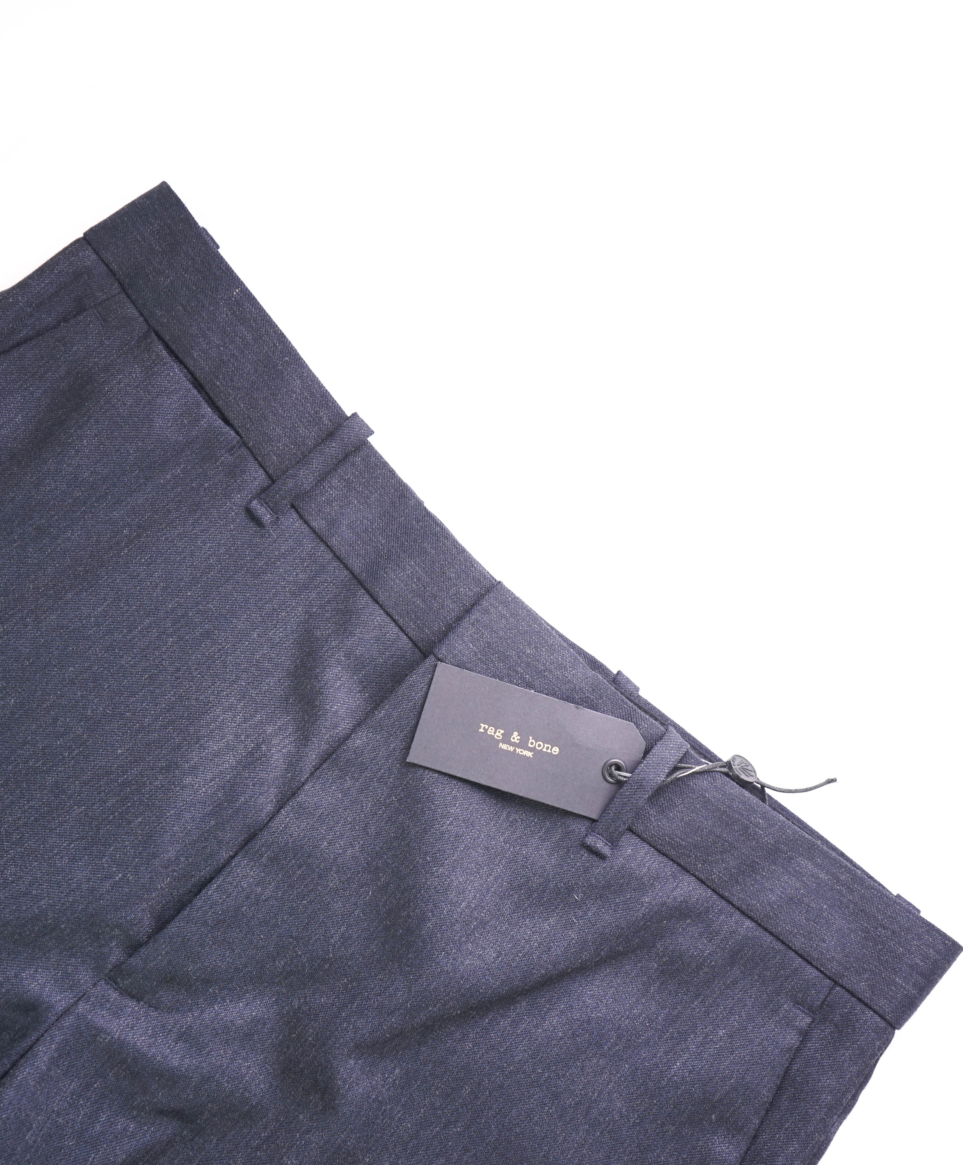 RAG & BONE - Blue & Gray Melange Flat Front Dress Pants - 32W