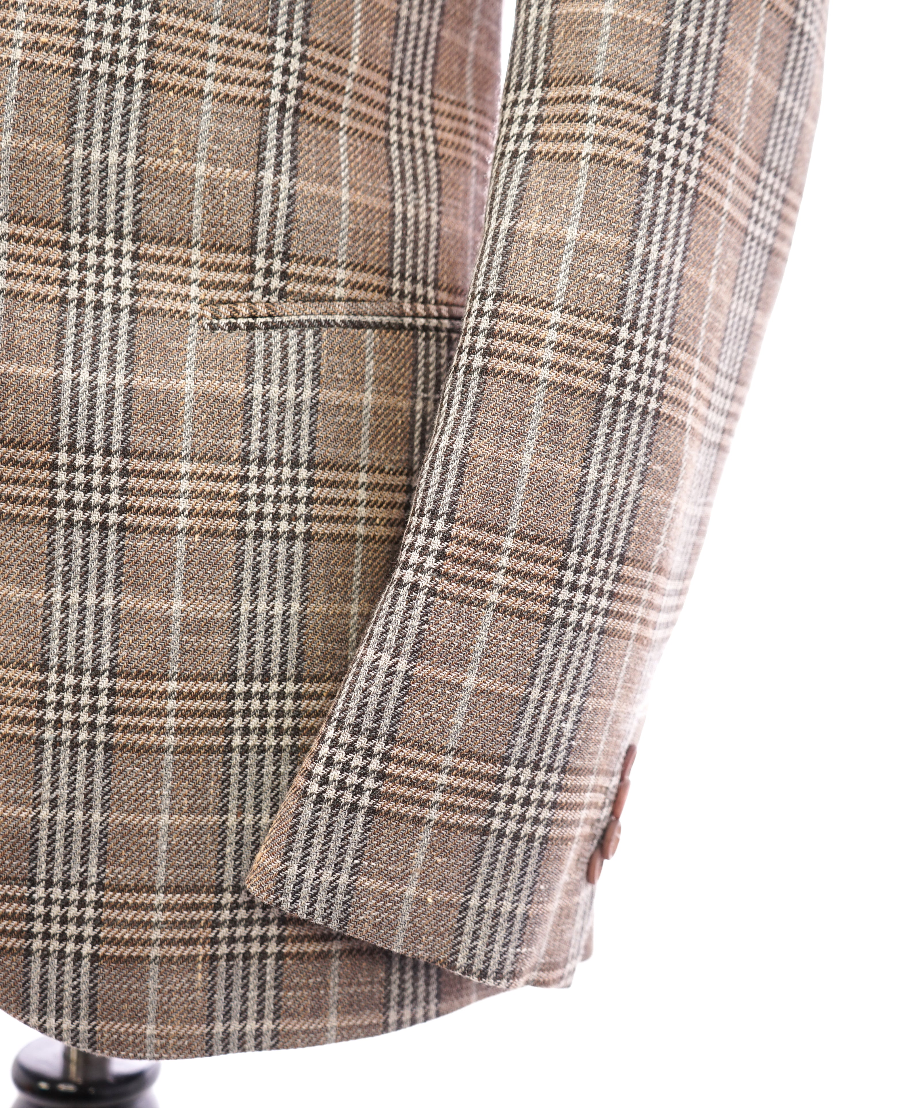 GIORGIO ARMANI - “George” Wool/Silk/Linen Bold Plaid Check Unlined Blazer - 46R