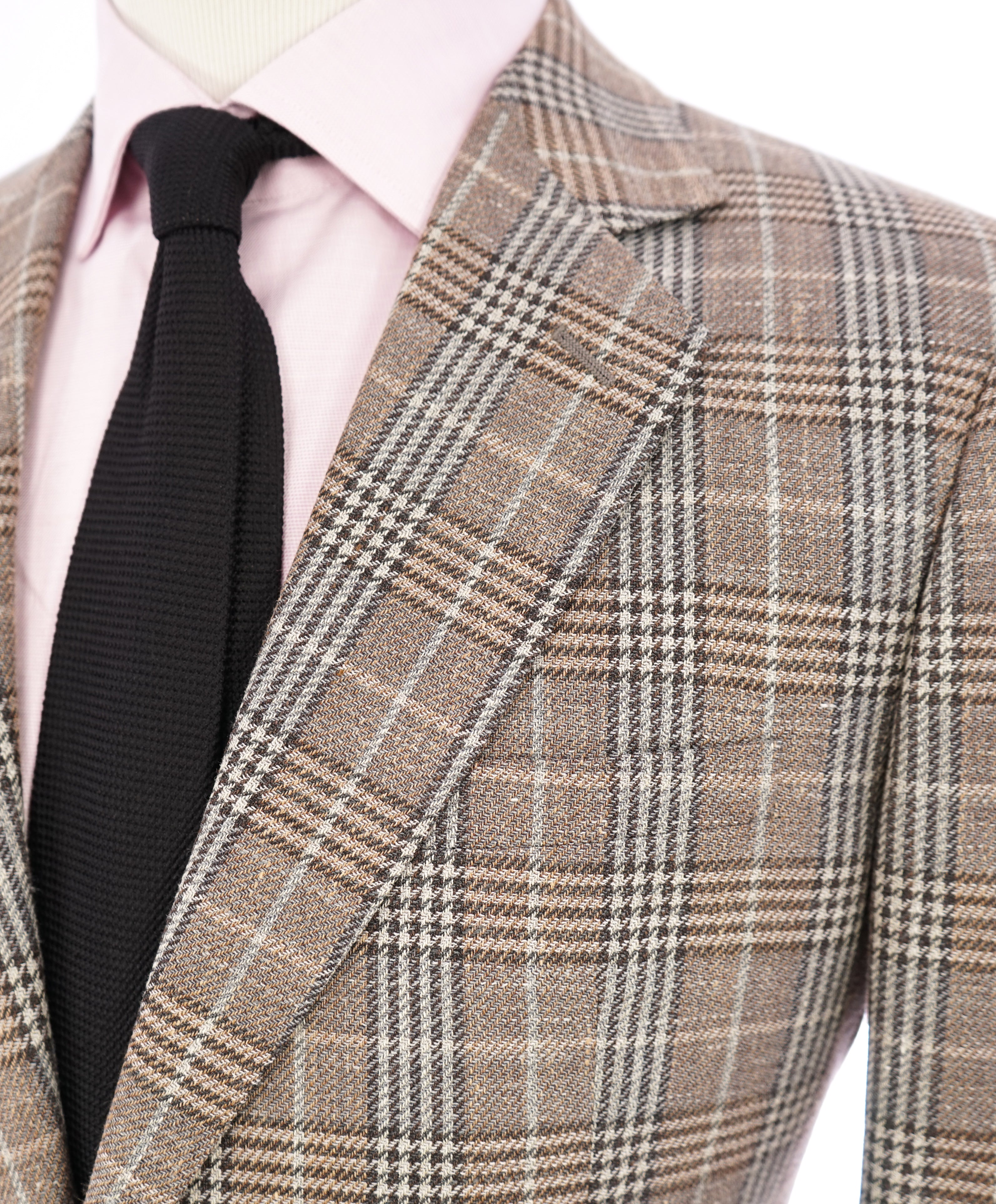 GIORGIO ARMANI - “George” Wool/Silk/Linen Bold Plaid Check Unlined Blazer - 46R