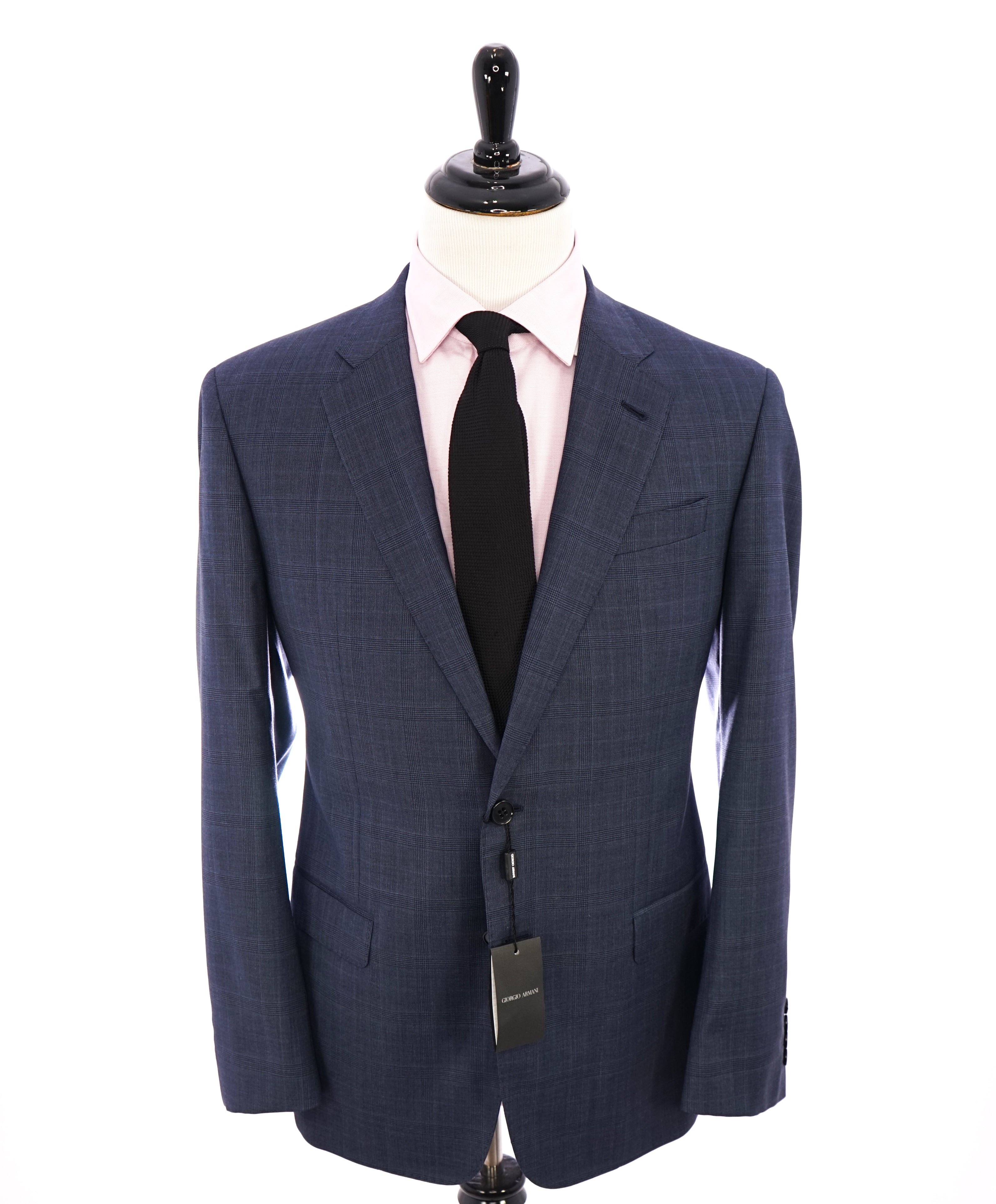 GIORGIO ARMANI - Blue Plaid Check “SOFT” Collection Suit - 46R