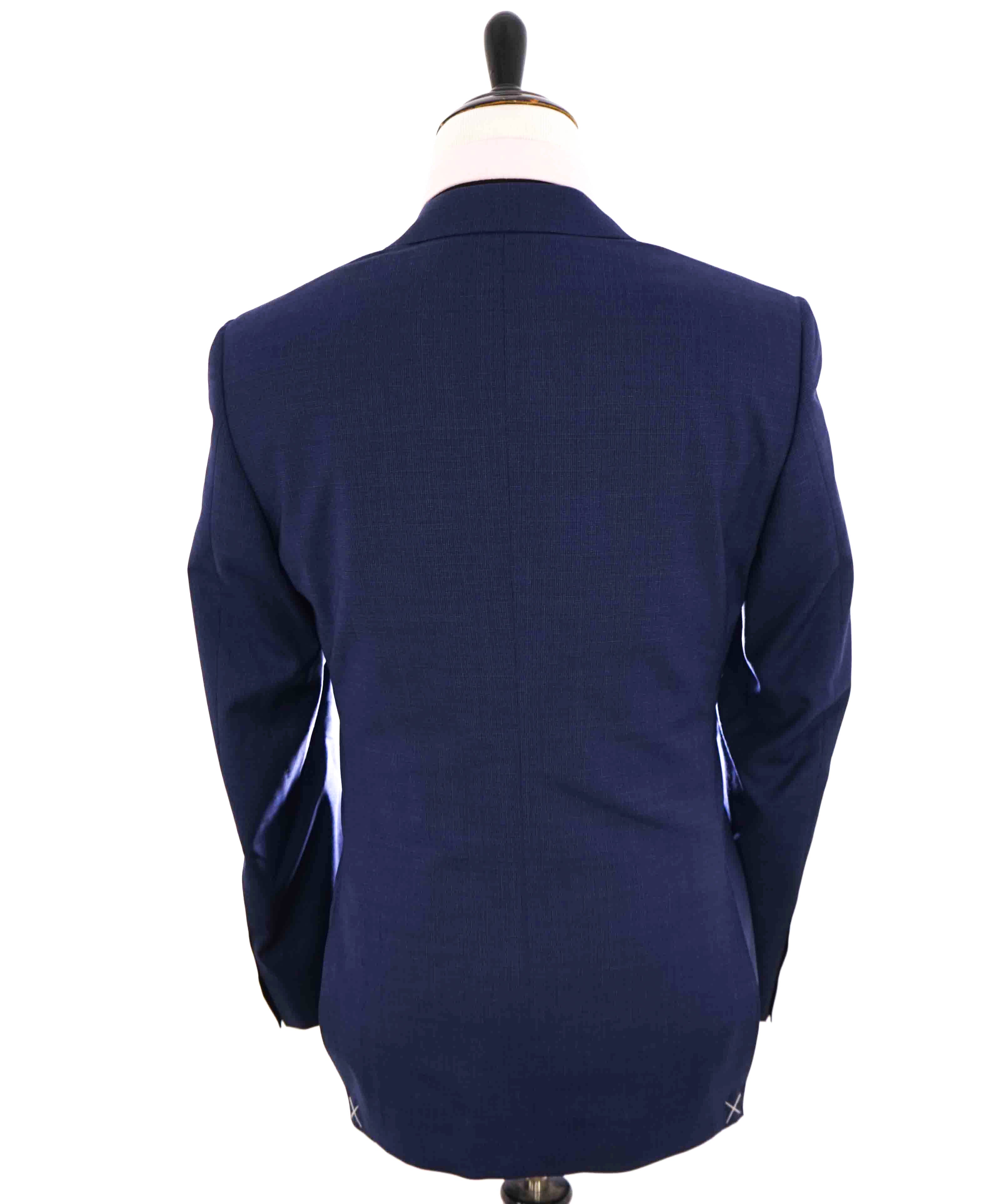 $1,895 CANALI - Blue Micro Houndstooth Check Wool Blazer - 42R