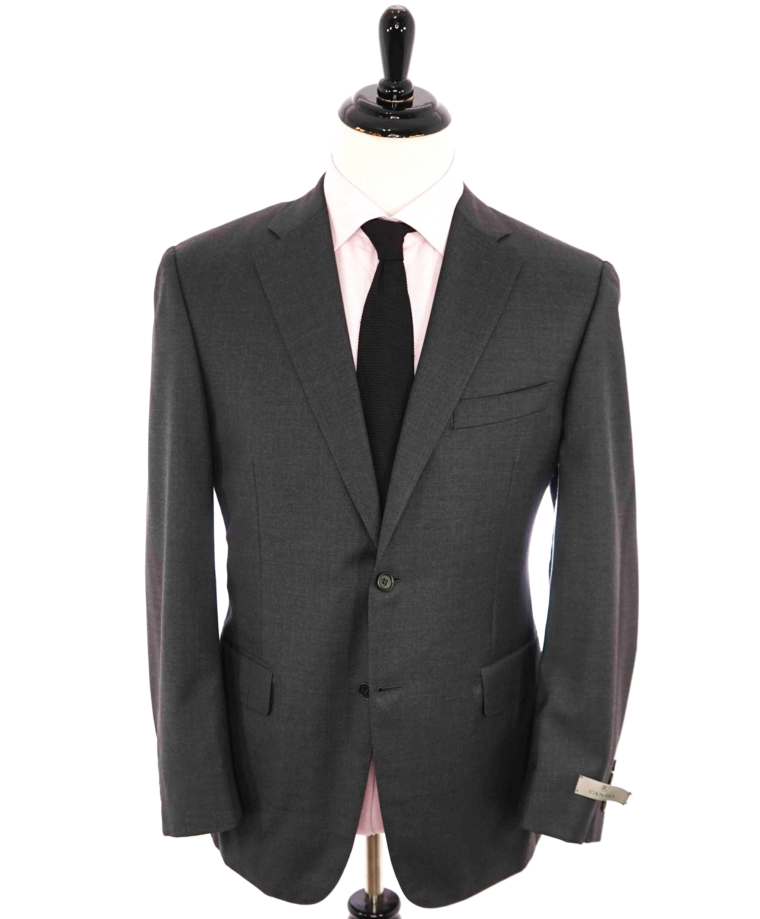 $1,895 CANALI - Solid Gray *Closet Staple* 2-Btn Notch Wool Blazer - 42R