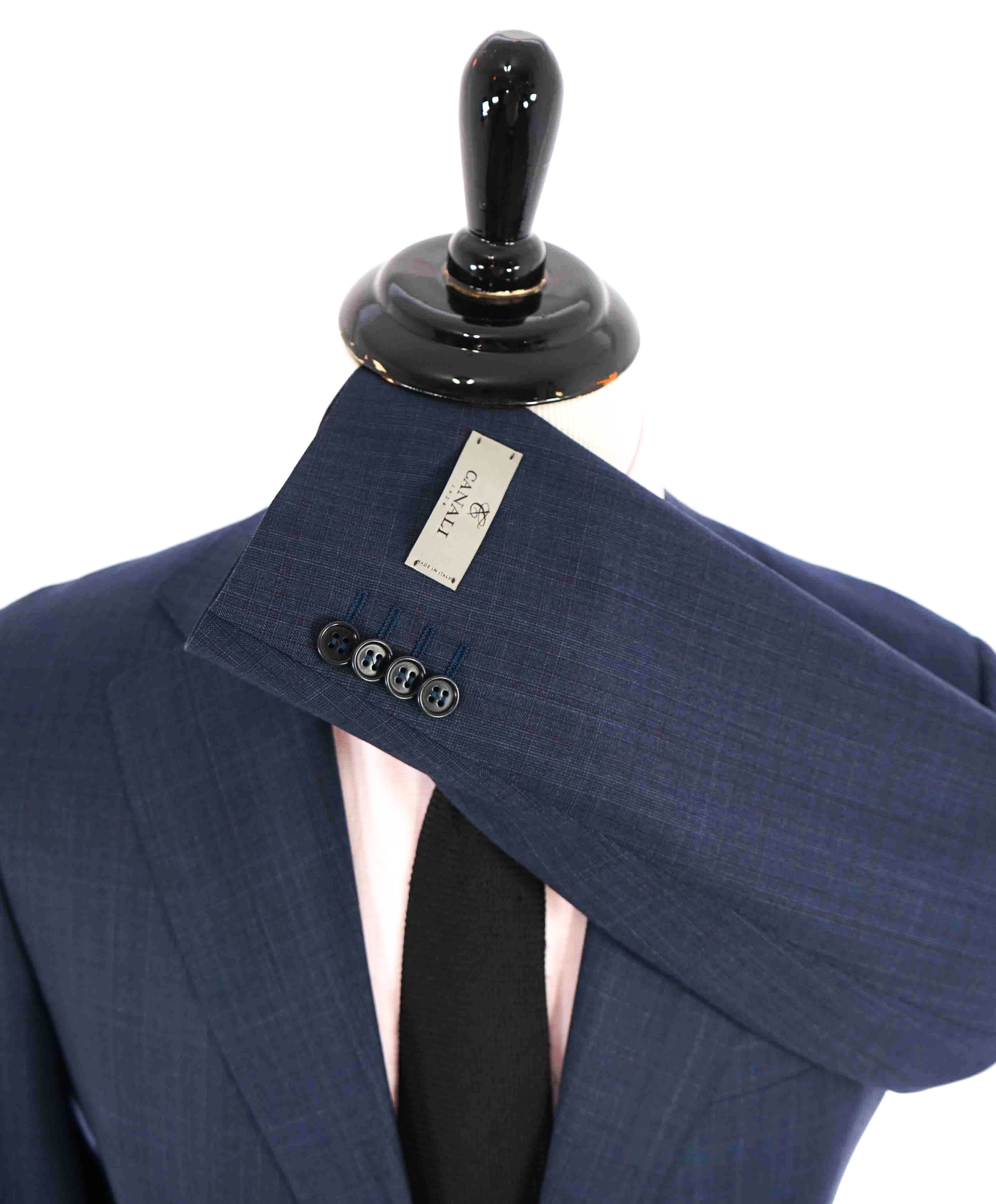 $1,895 CANALI - Blue Check Plaid *Closet Staple* 2-Btn Notch Wool Blazer - 42R