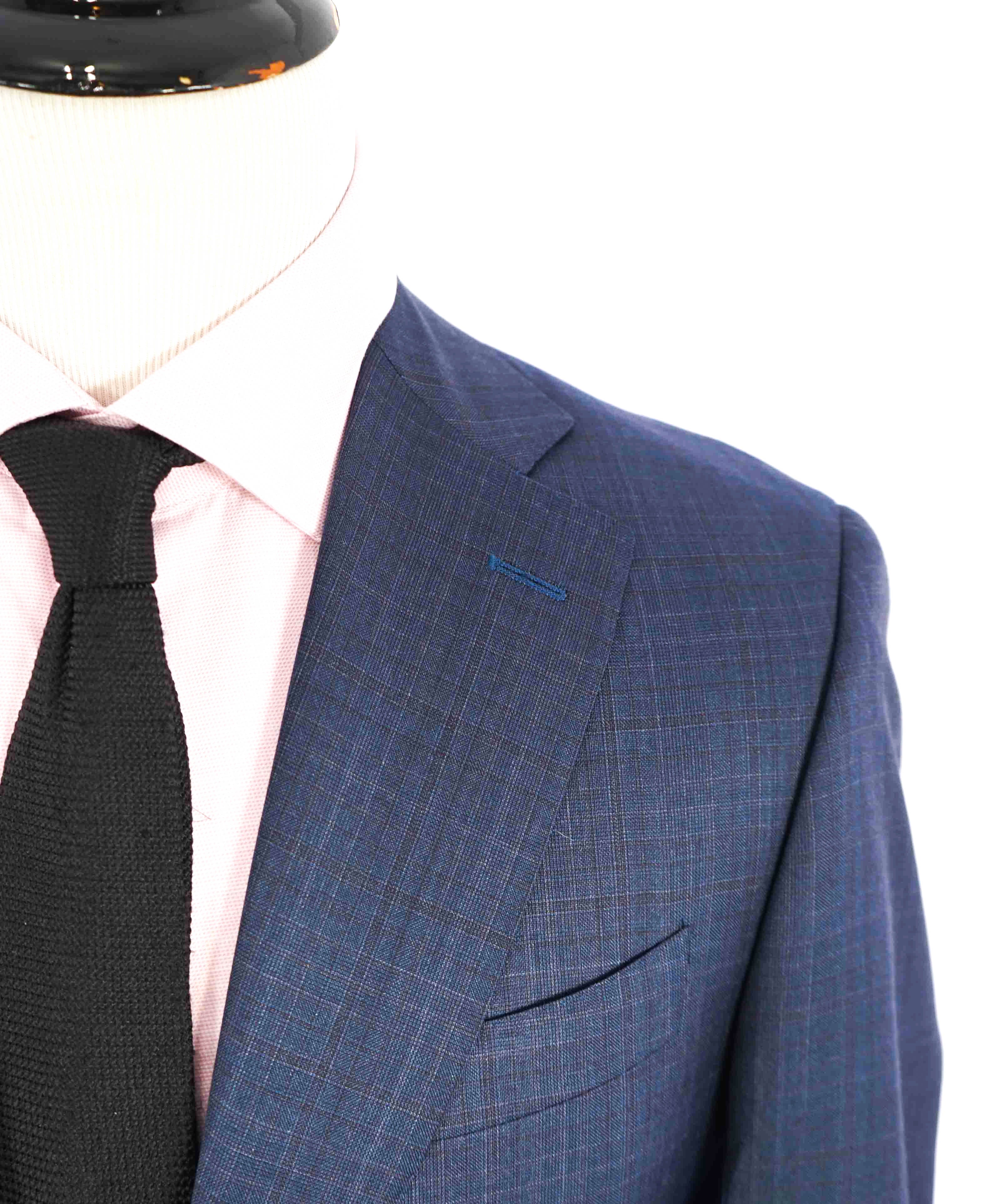 $1,895 CANALI - Blue Check Plaid *Closet Staple* 2-Btn Notch Wool Blazer - 42R