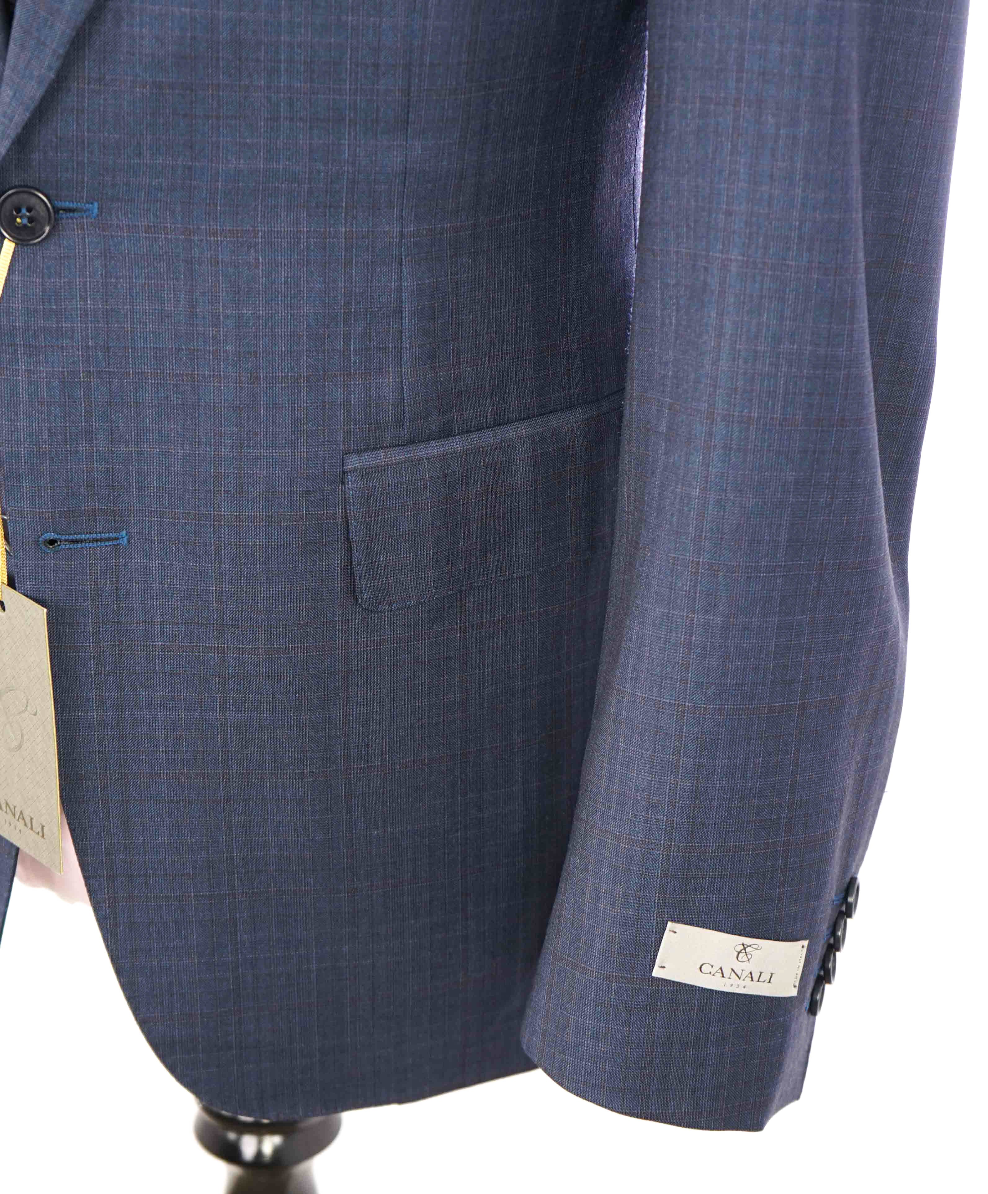 $1,895 CANALI - Blue Check Plaid *Closet Staple* 2-Btn Notch Wool Blazer - 42R