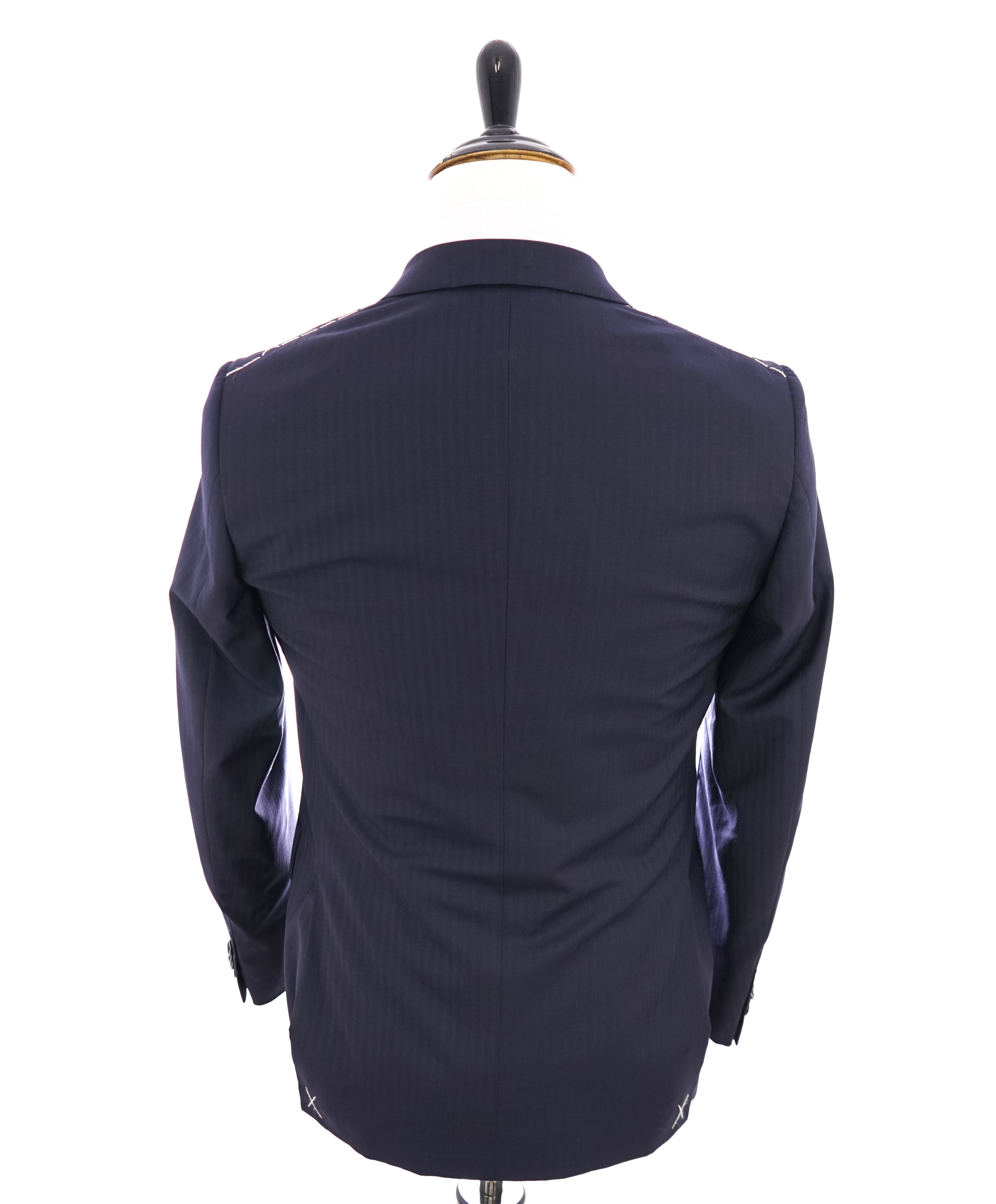 ERMENEGILDO ZEGNA -“ACHILLFARM" SILK Blend Tonal Texture Navy Suit - 36R