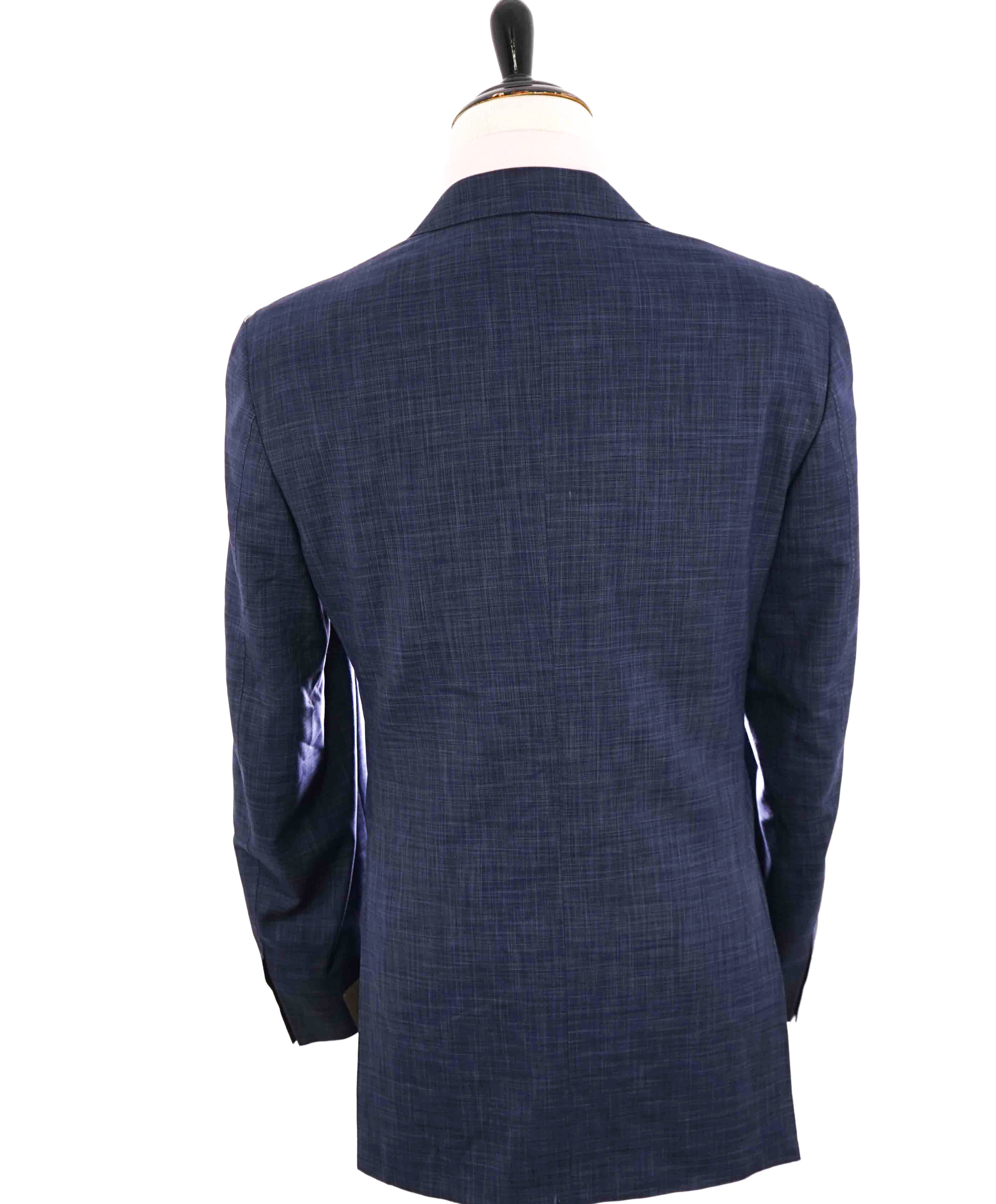 $2,295 CANALI - "EXCLUSIVE Super 150's" Blue Check Plaid Wool/Silk Blazer - 44L