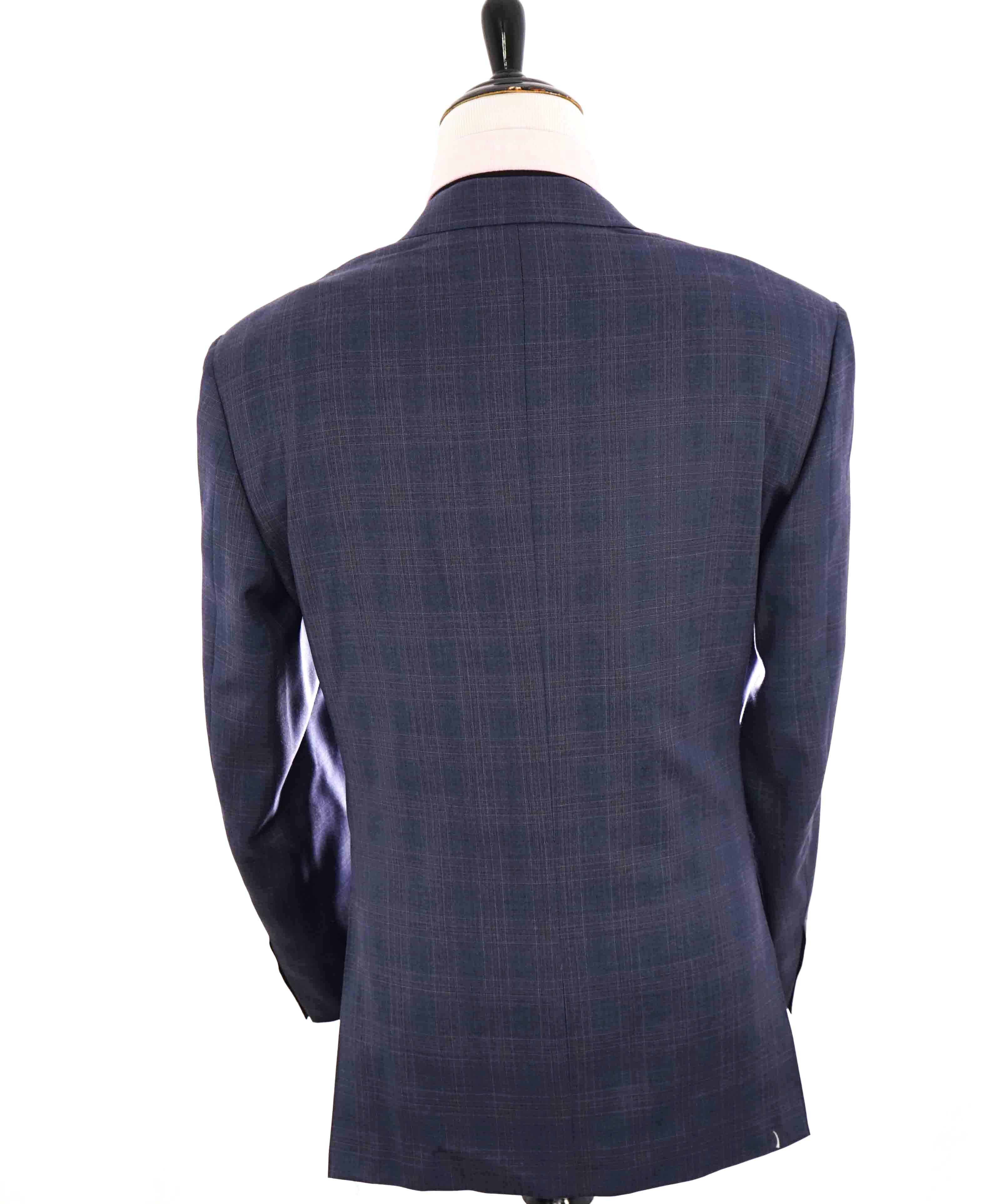 $1,895 CANALI - Pastel Blue Check Plaid Wool Blazer - 48R