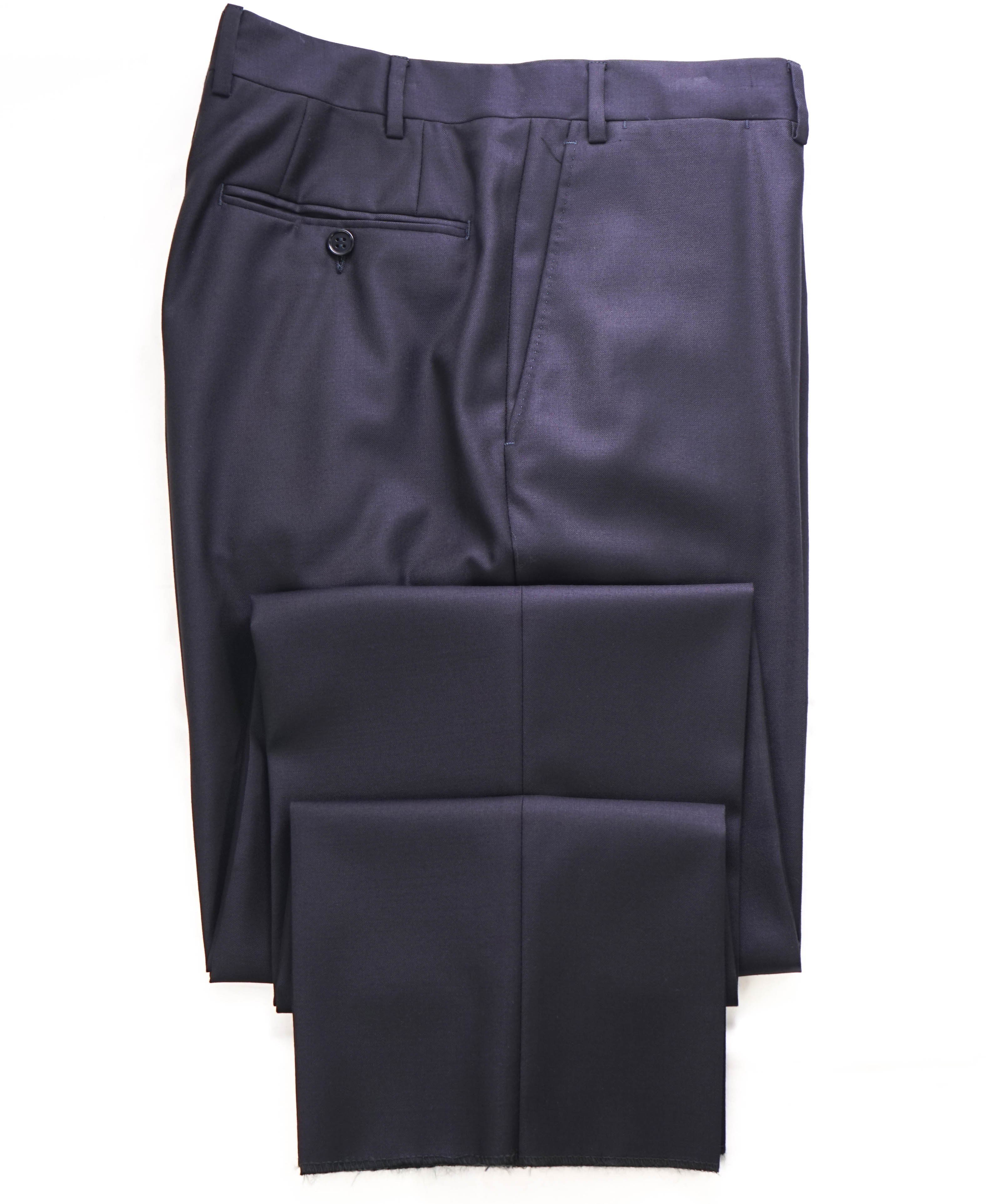 CANALI - Navy Blue *CLOSET STAPLE* Wool Flat Front Dress Pants - 37W