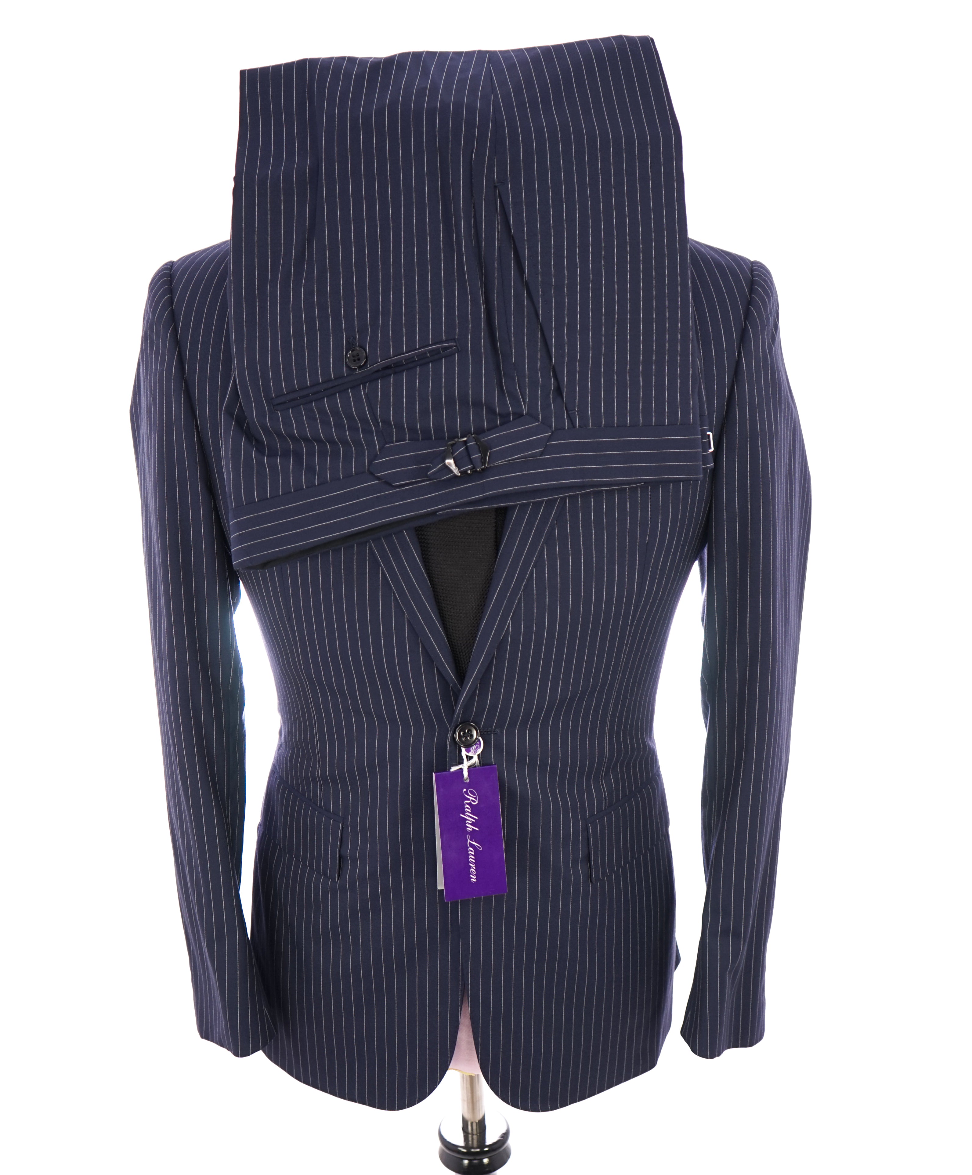 RALPH LAUREN PURPLE LABEL - ICONIC RLPL Blue & Cream “Anthony” Suit - 38R