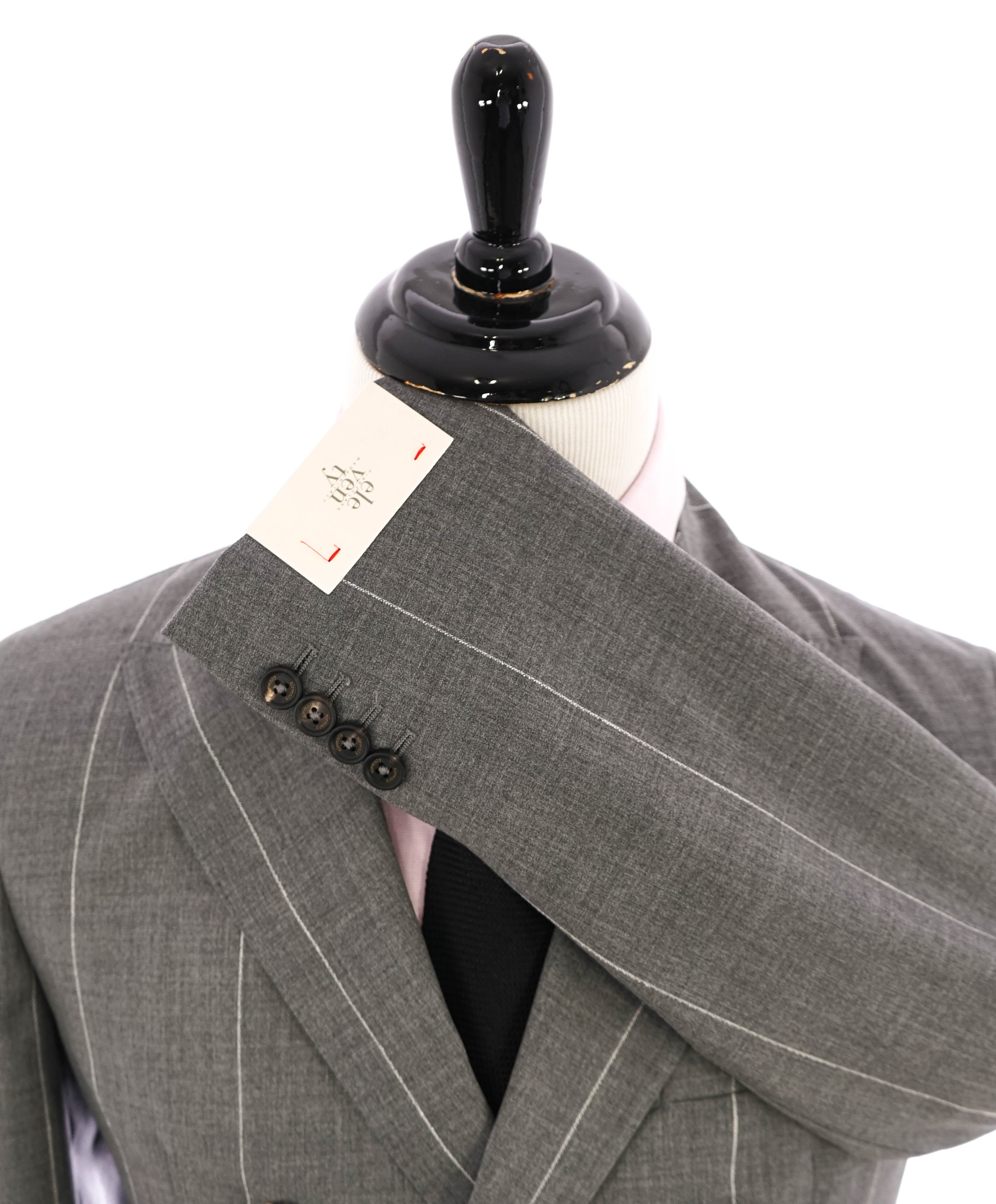 ELEVENTY - Patch Pocket Gray Wide Stripe Double-Breasted Suit - 40US