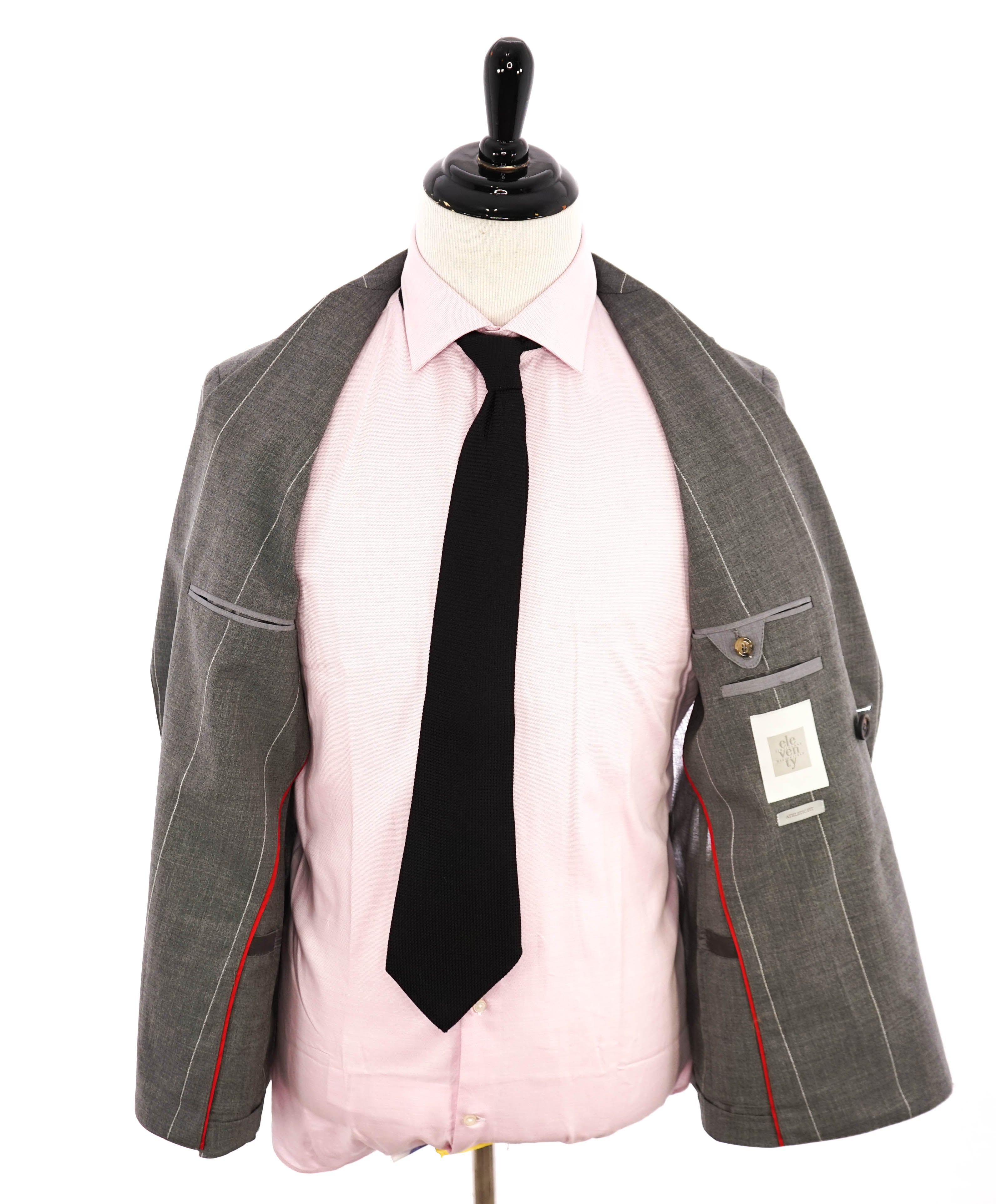 ELEVENTY - Patch Pocket Gray Wide Stripe Double-Breasted Suit - 40US