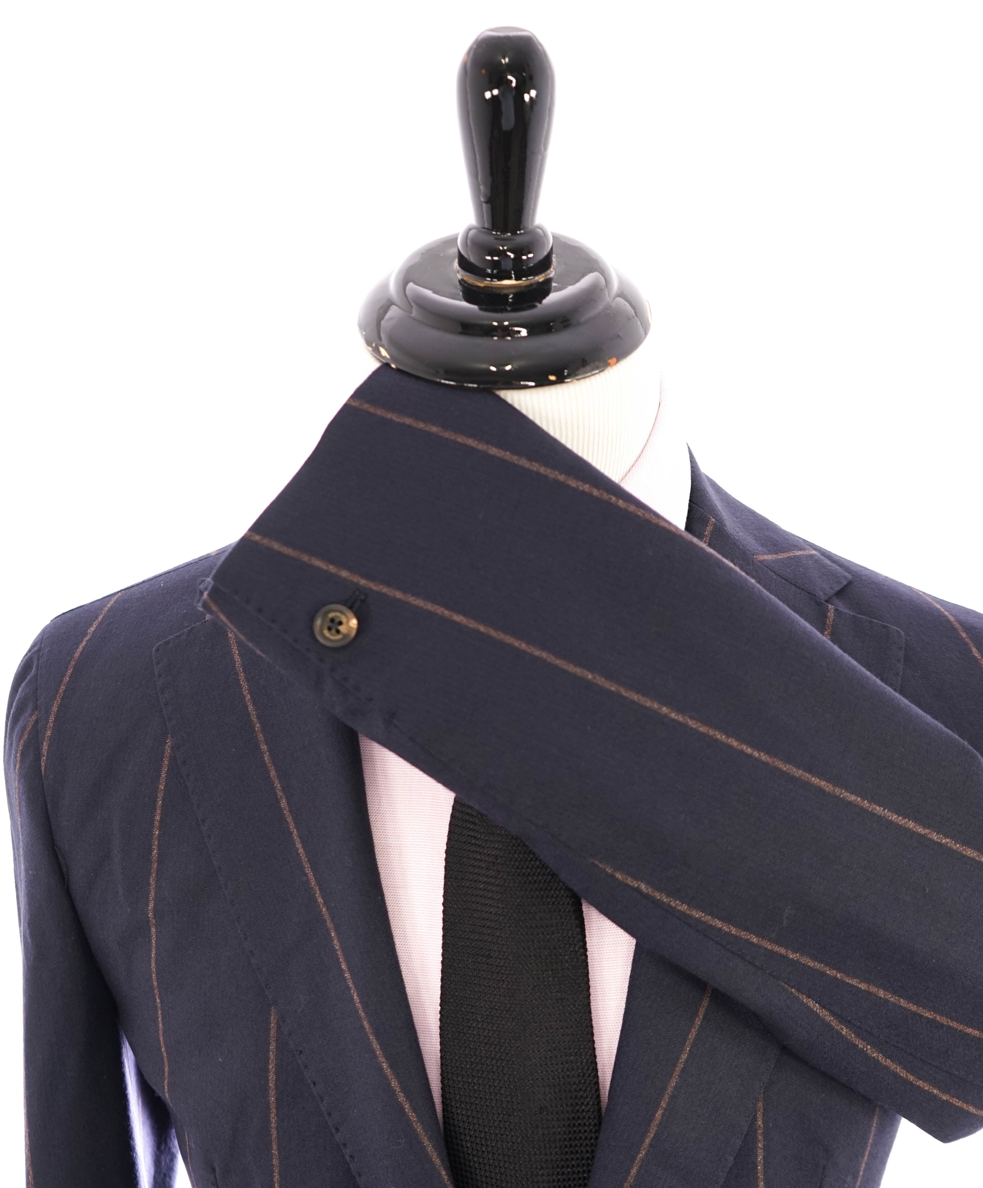 ELEVENTY - Navy & Camel Bold Stripe PURE WOOL Blazer - 40 US (50EU)