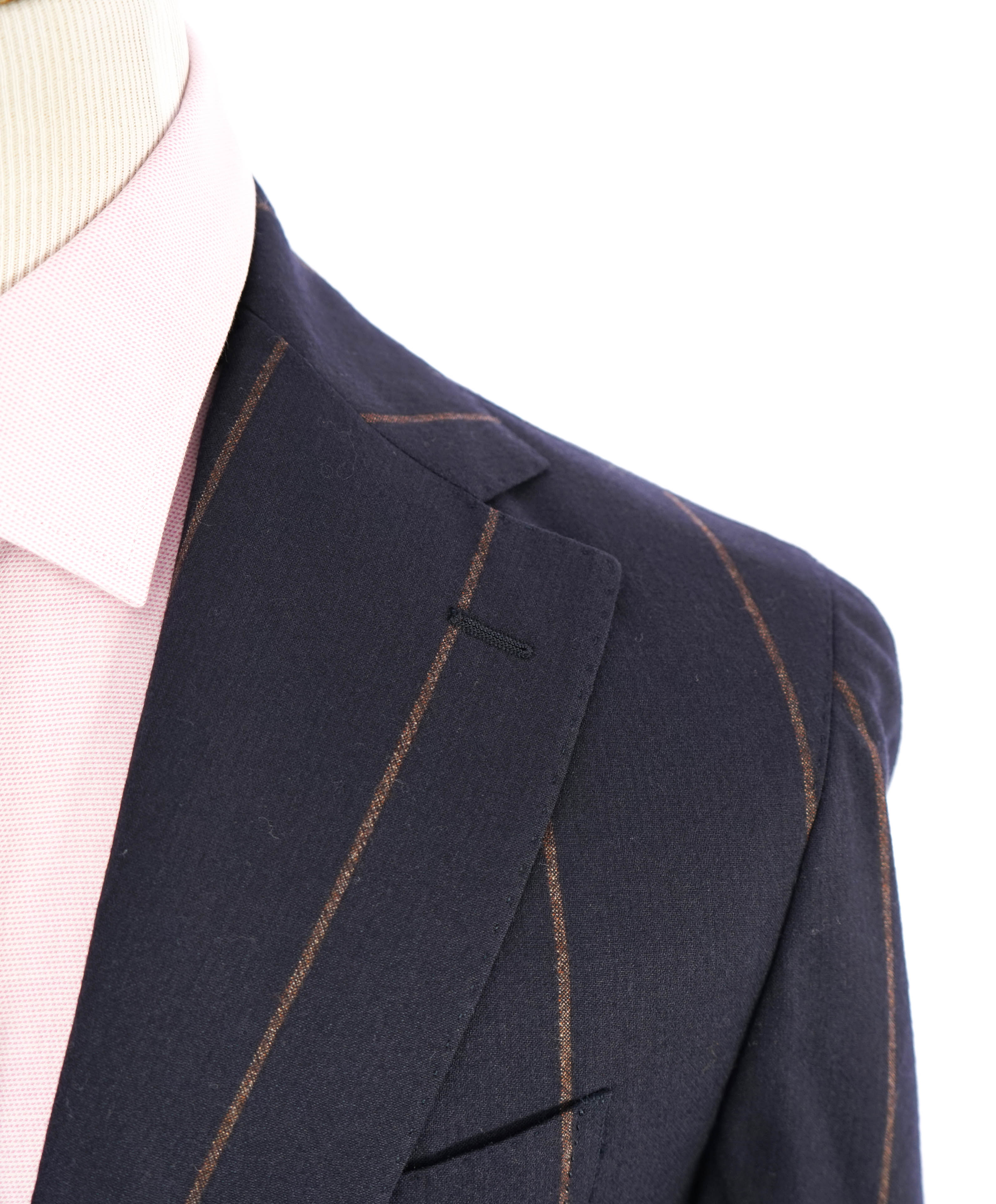 ELEVENTY - Navy & Camel Bold Stripe PURE WOOL Blazer - 40 US (50EU)