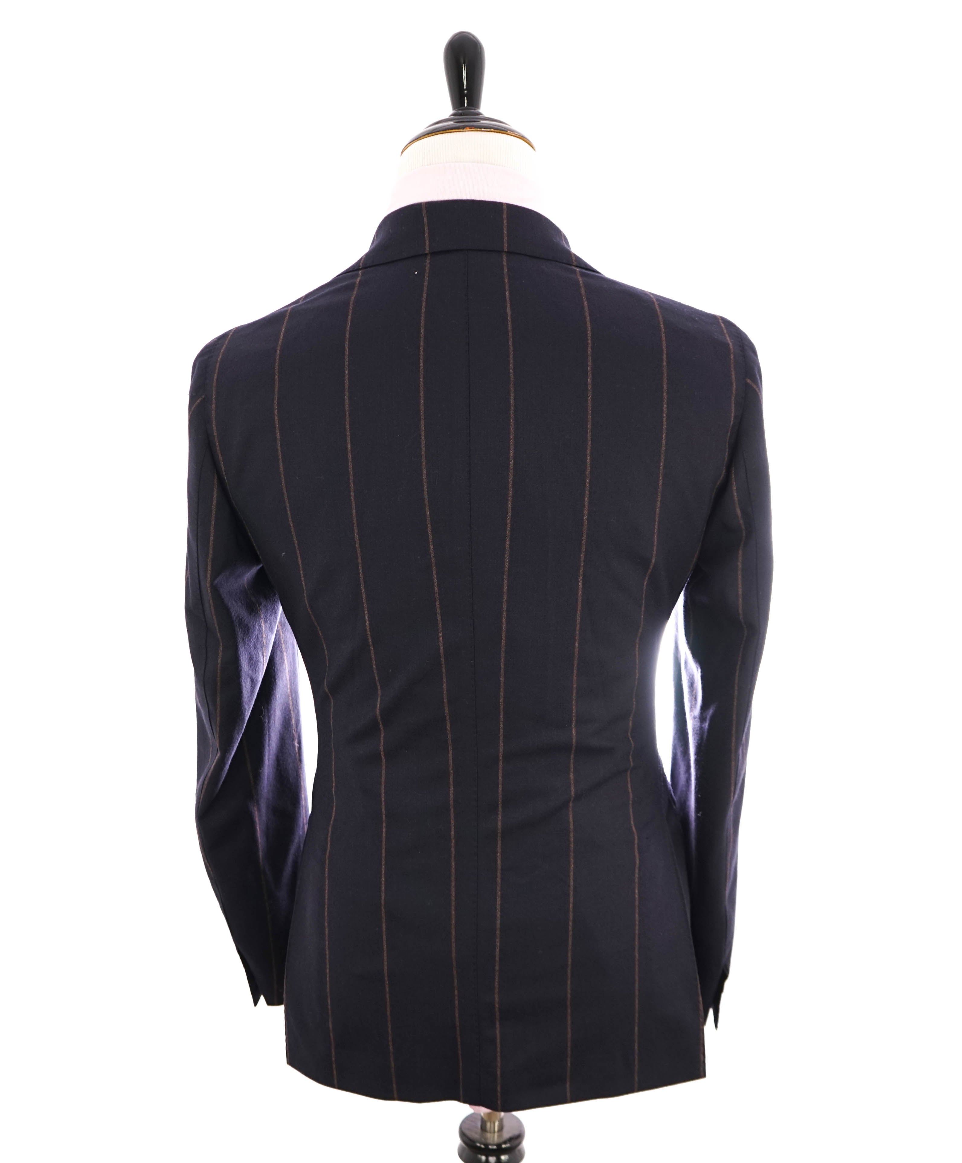 ELEVENTY - Navy & Camel Bold Stripe PURE WOOL Blazer - 40 US (50EU)