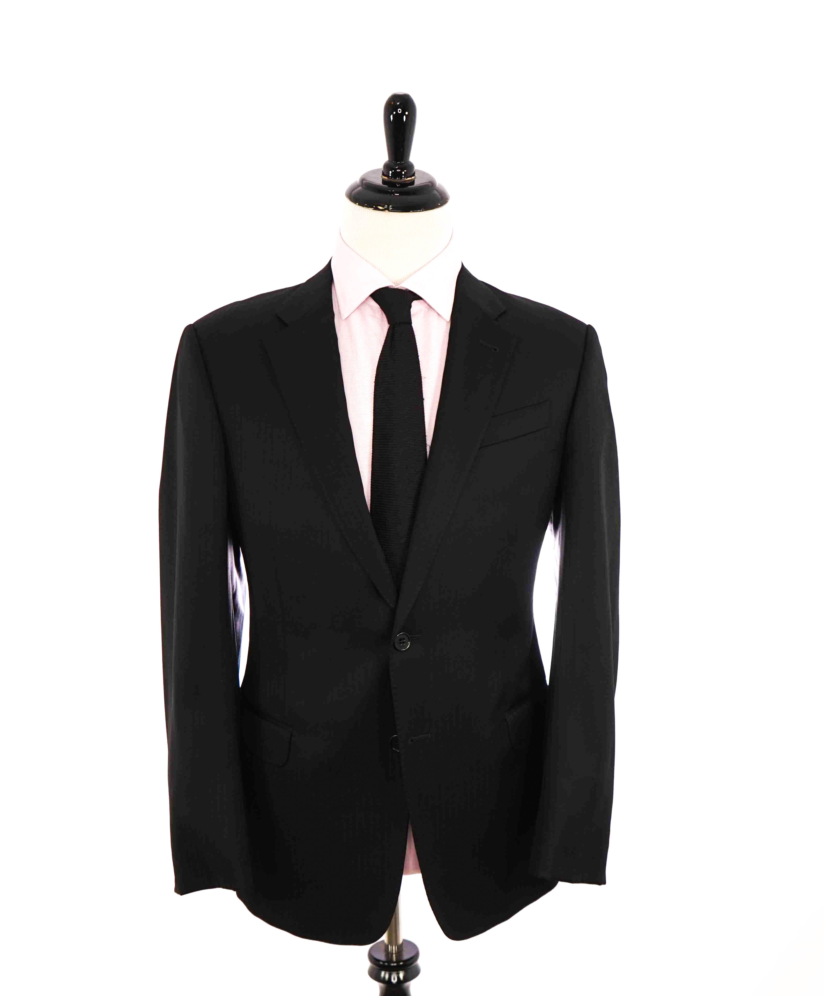 $1,495 ARMANI COLLEZIONI - “G Line” Black Tonal Stripe Blazer - 42R