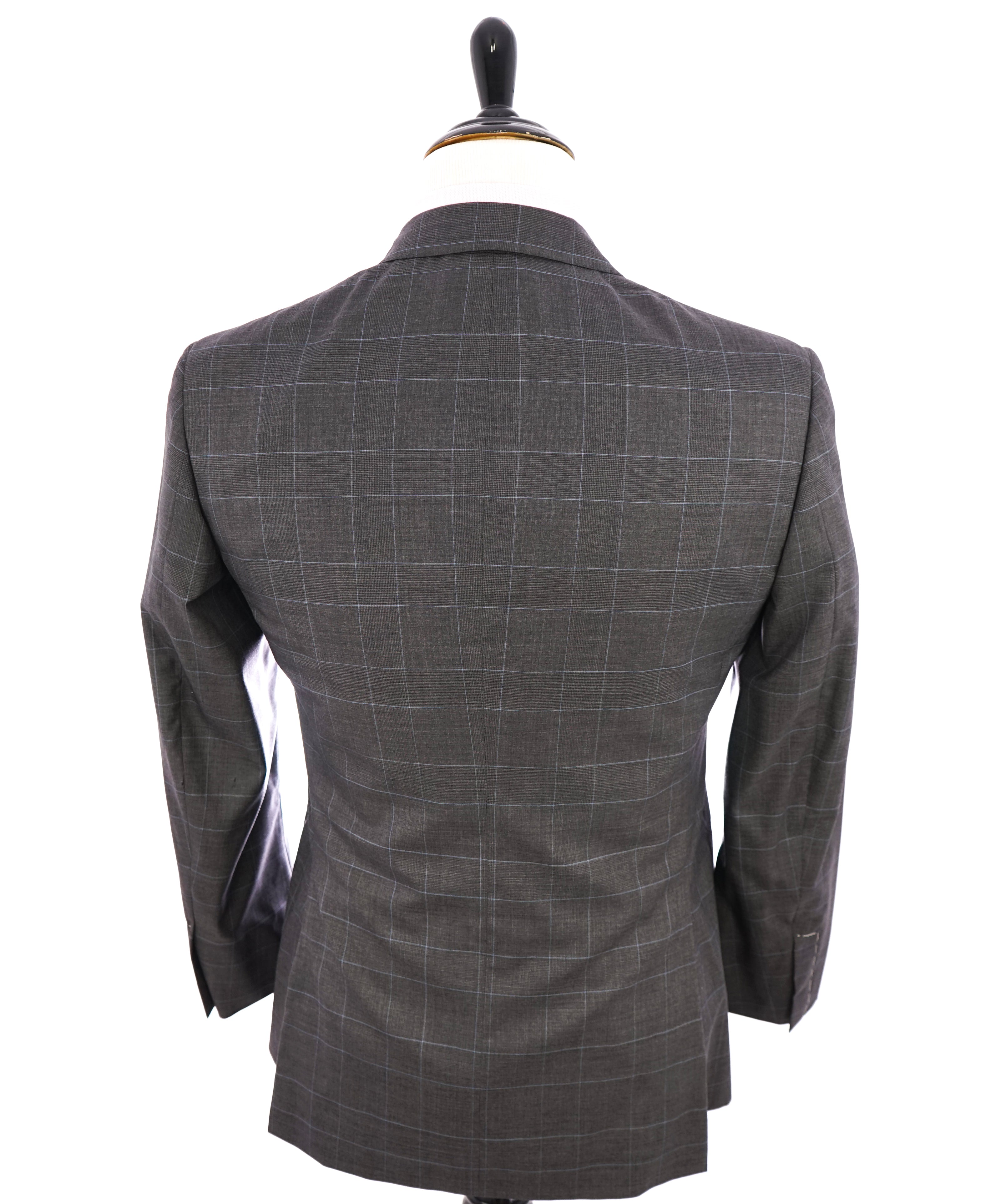 RALPH LAUREN PURPLE LABEL - SILK Gray & Blue GlenPlaid “Anthony” Suit - 40R