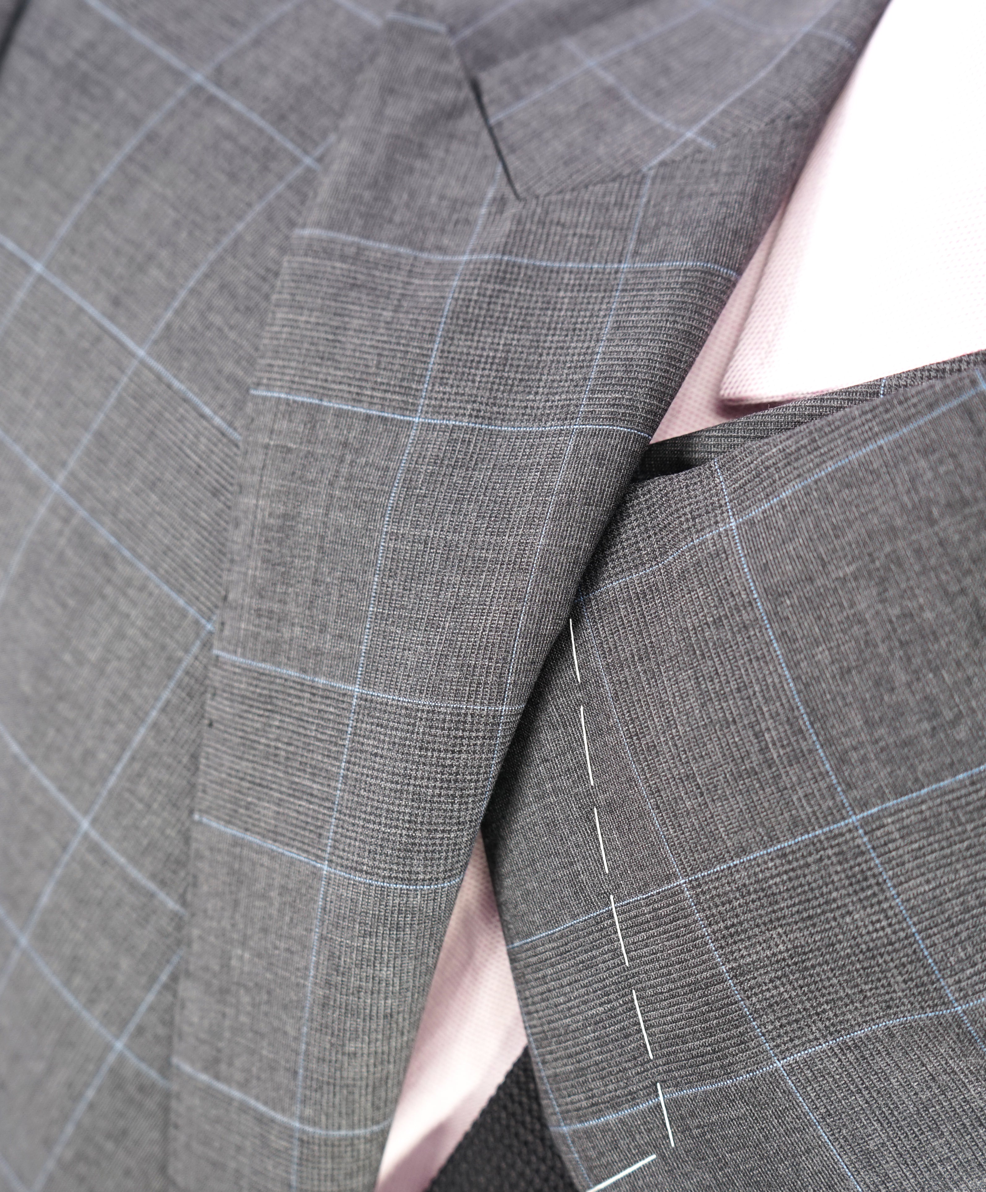 RALPH LAUREN PURPLE LABEL - SILK Gray & Blue GlenPlaid “Anthony” Suit - 40R