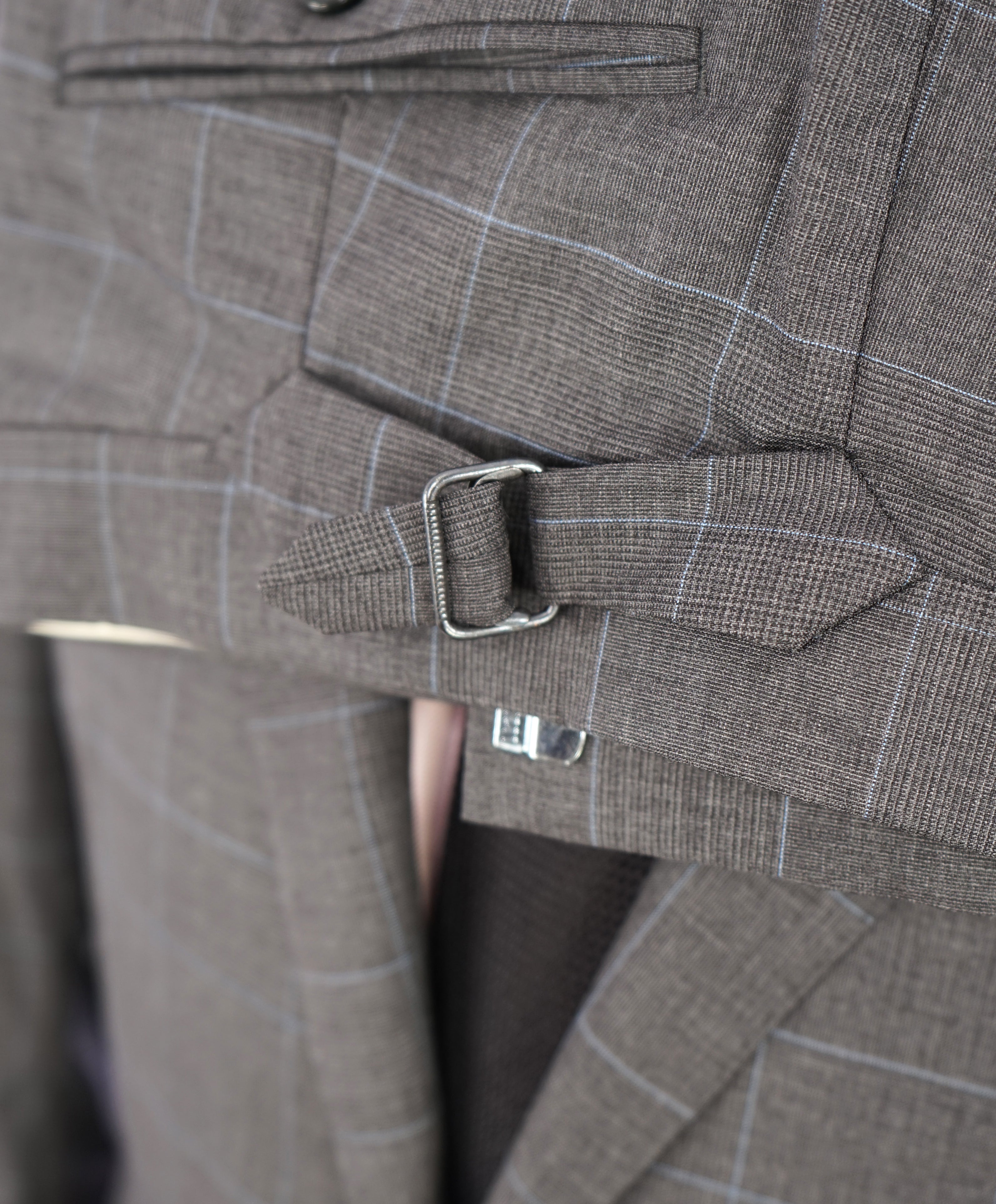 RALPH LAUREN PURPLE LABEL - SILK Gray & Blue GlenPlaid “Anthony” Suit - 40R