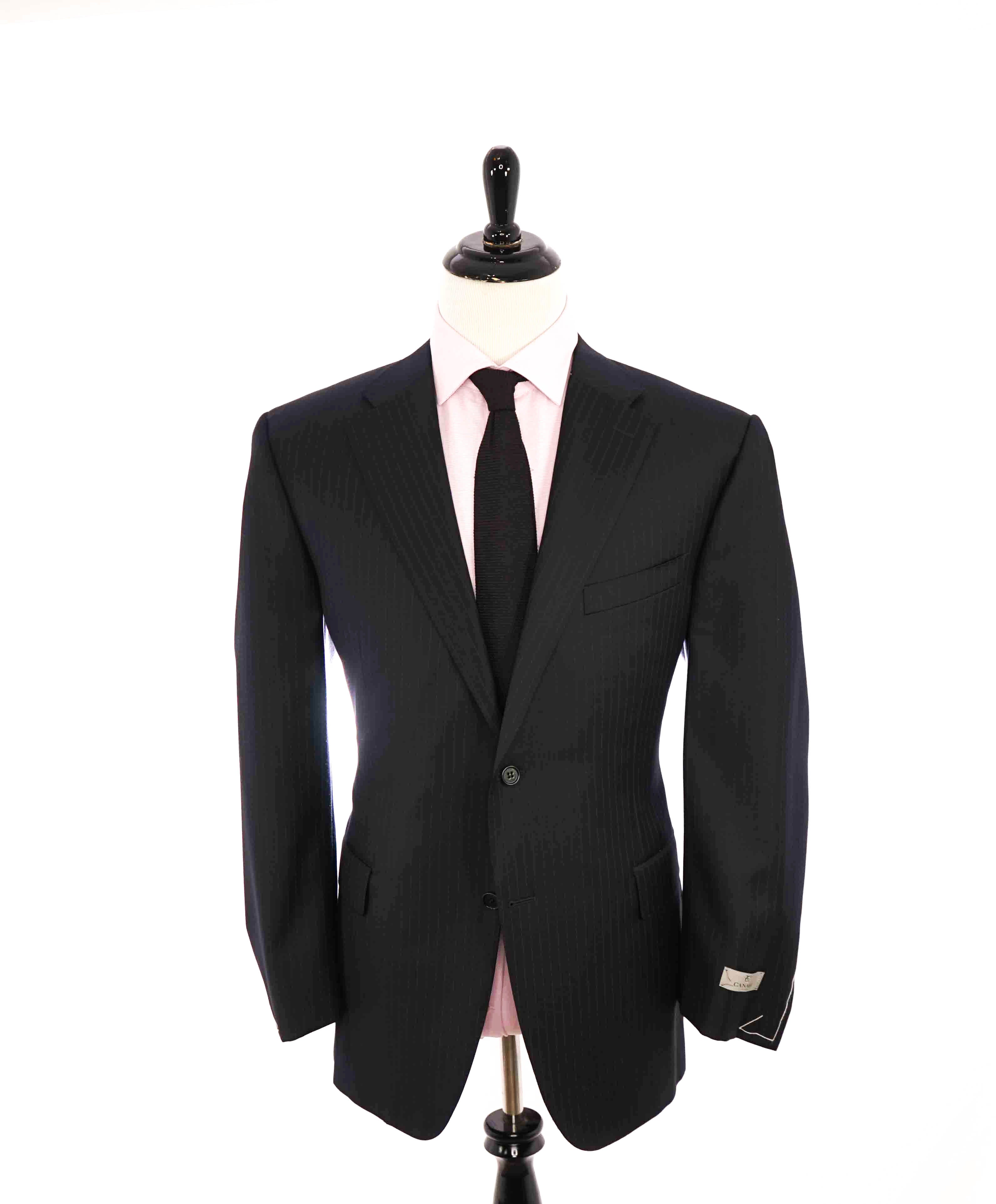 $1,895 CANALI -  Black Textured Notch Lapel 2-Btn Blazer - 48R