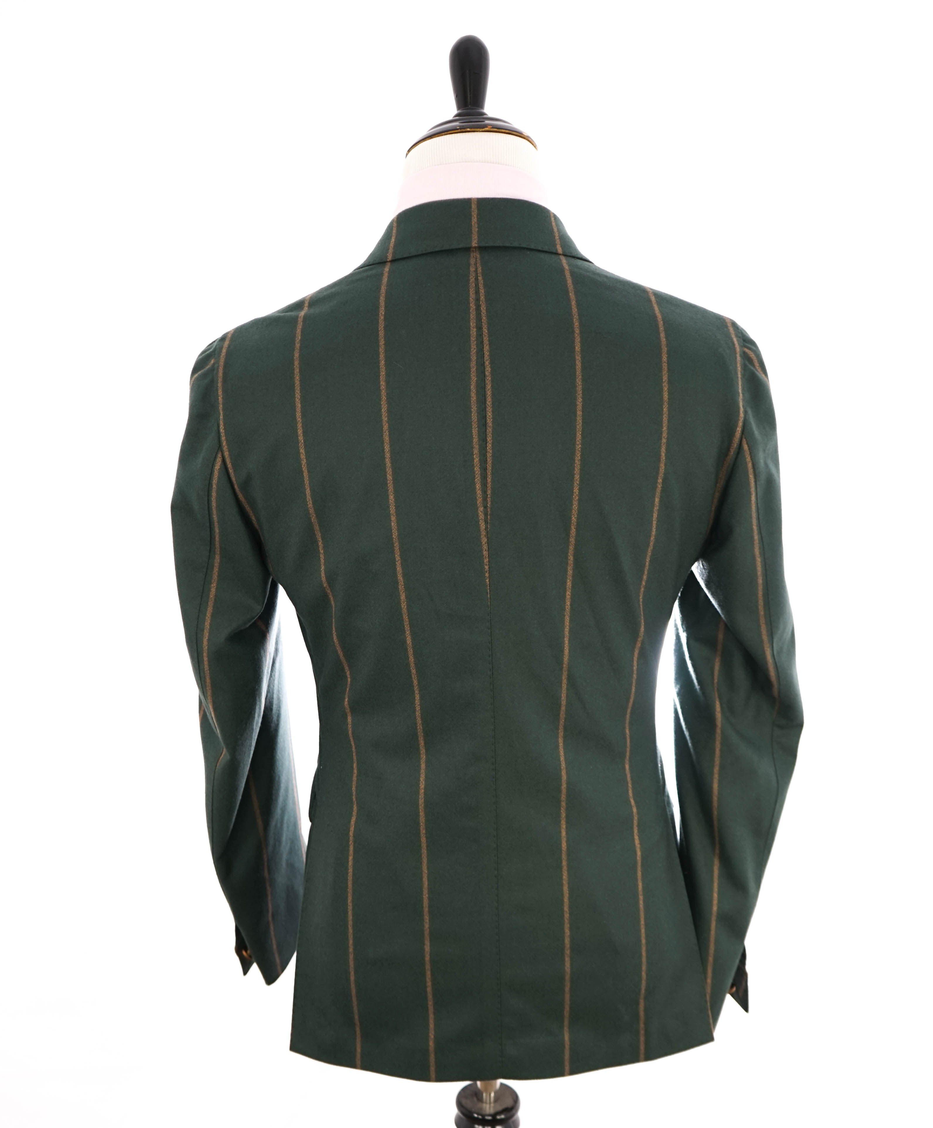 ELEVENTY - Green/Camel Bold Stripe Double Breasted Semi-Lined Blazer - 40 (50 EU)