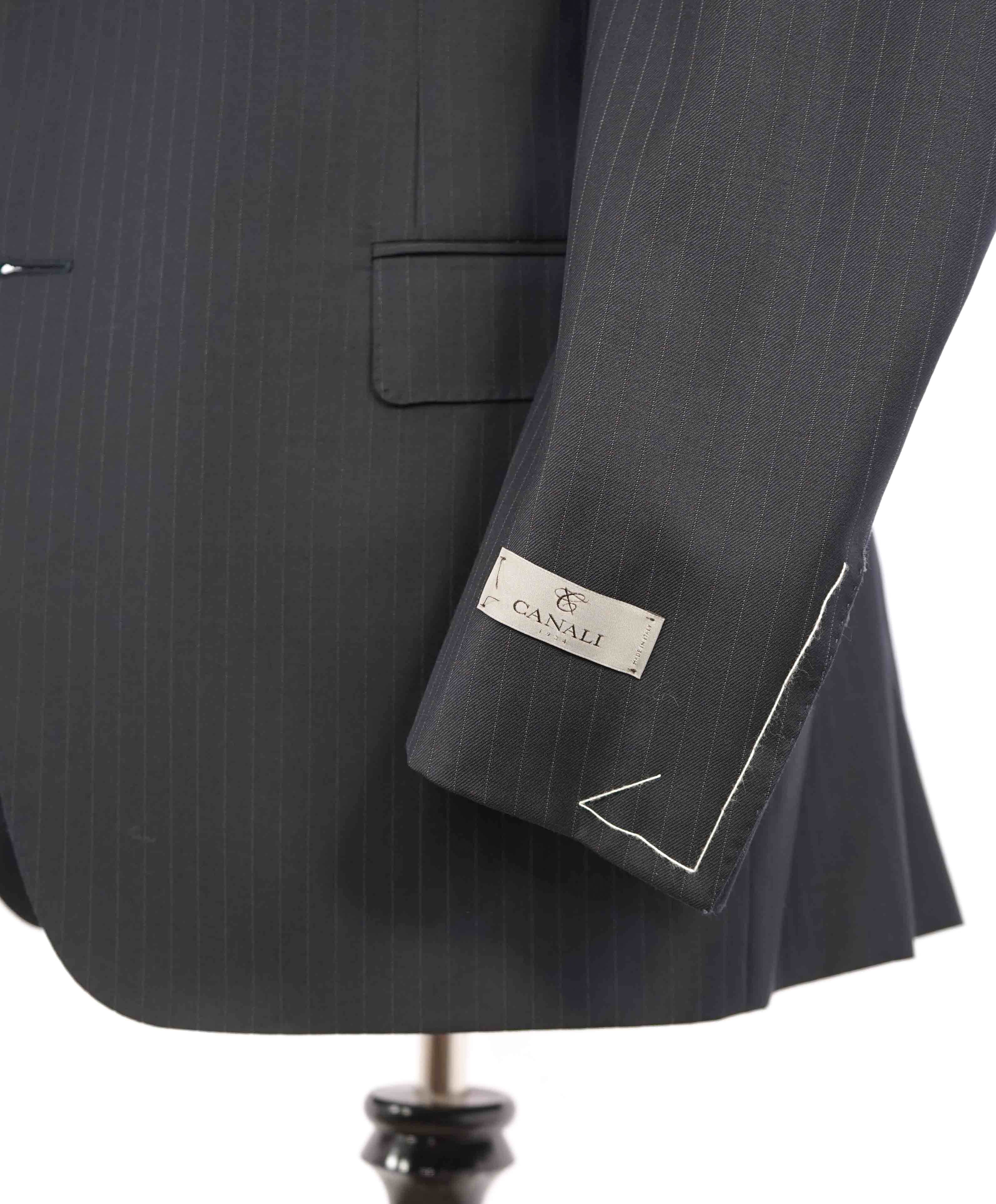 $1,895 CANALI -  Black Textured Notch Lapel 2-Btn Blazer - 48R