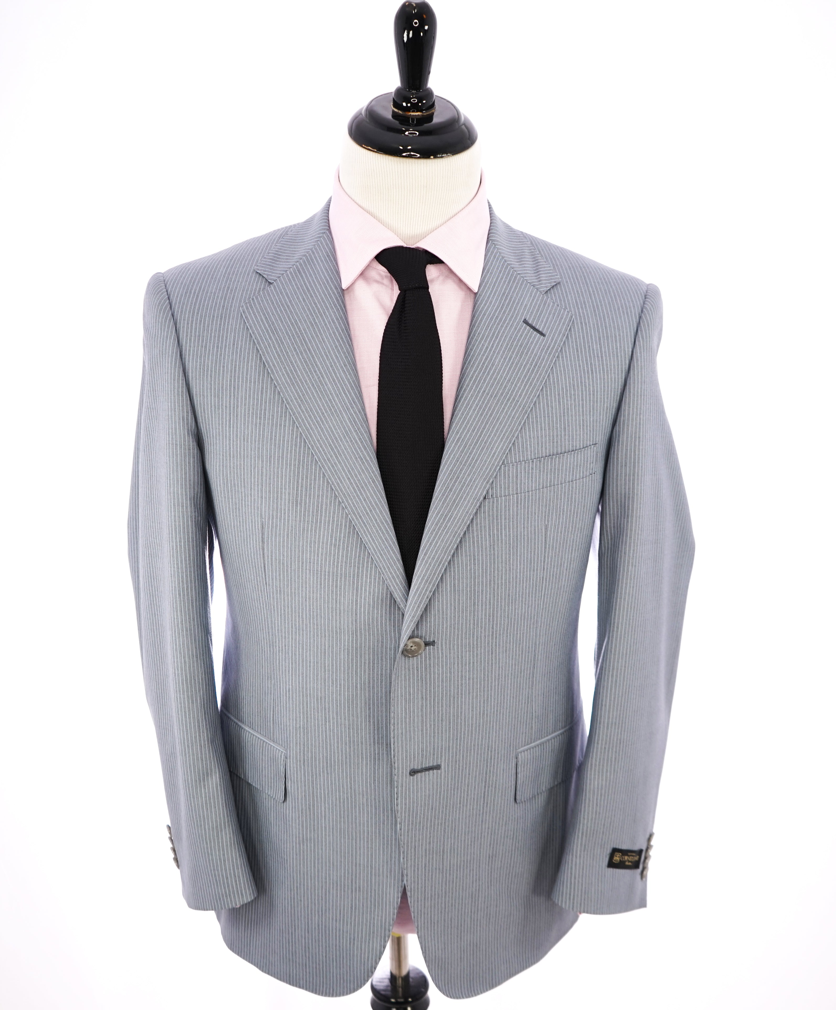 CORNELIANI - "Super 110's Extrafine Merinos" Semi-Lined 15,75 Baby Blue Suit - 40S