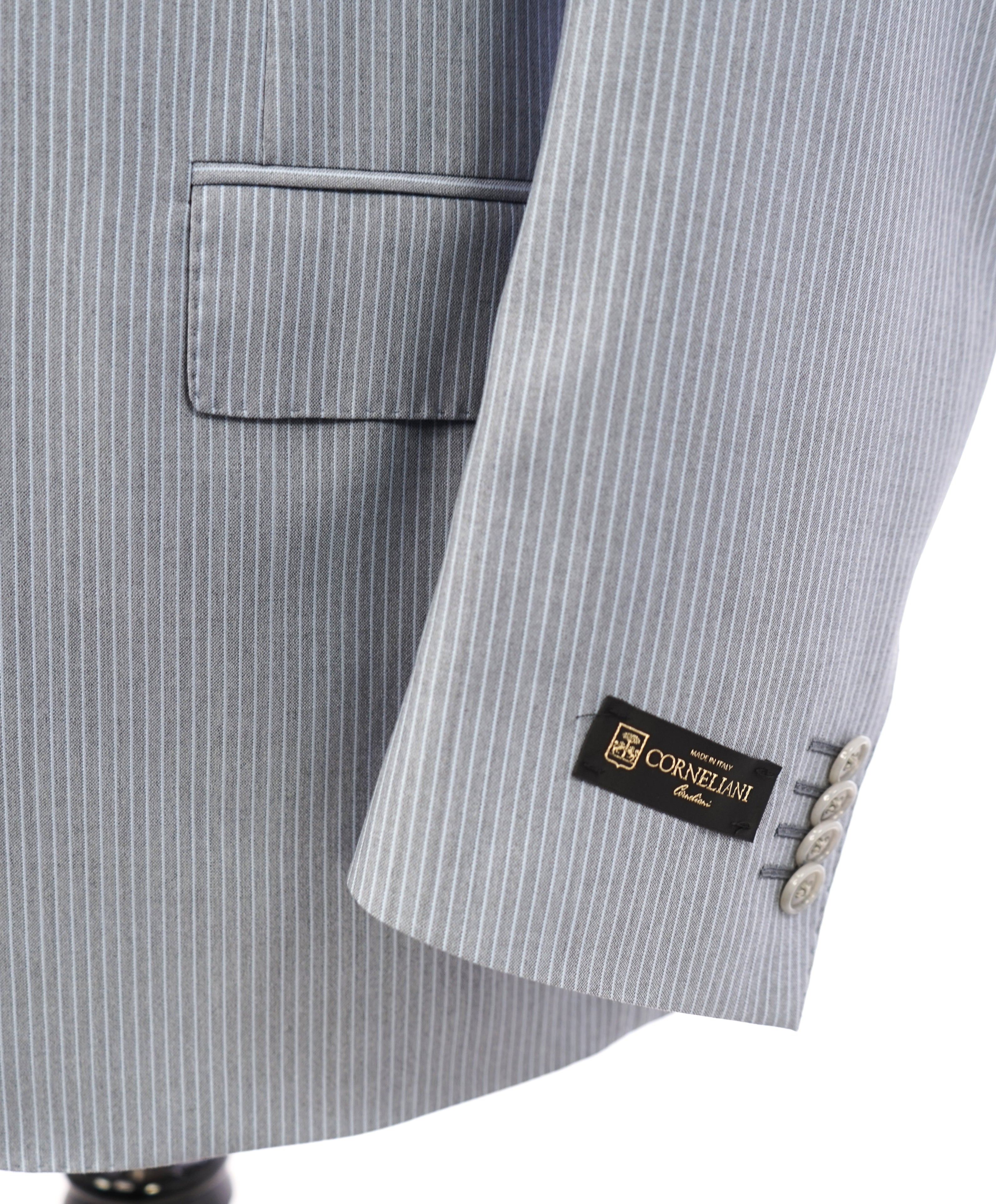 CORNELIANI - "Super 110's Extrafine Merinos" Semi-Lined 15,75 Baby Blue Suit - 40S