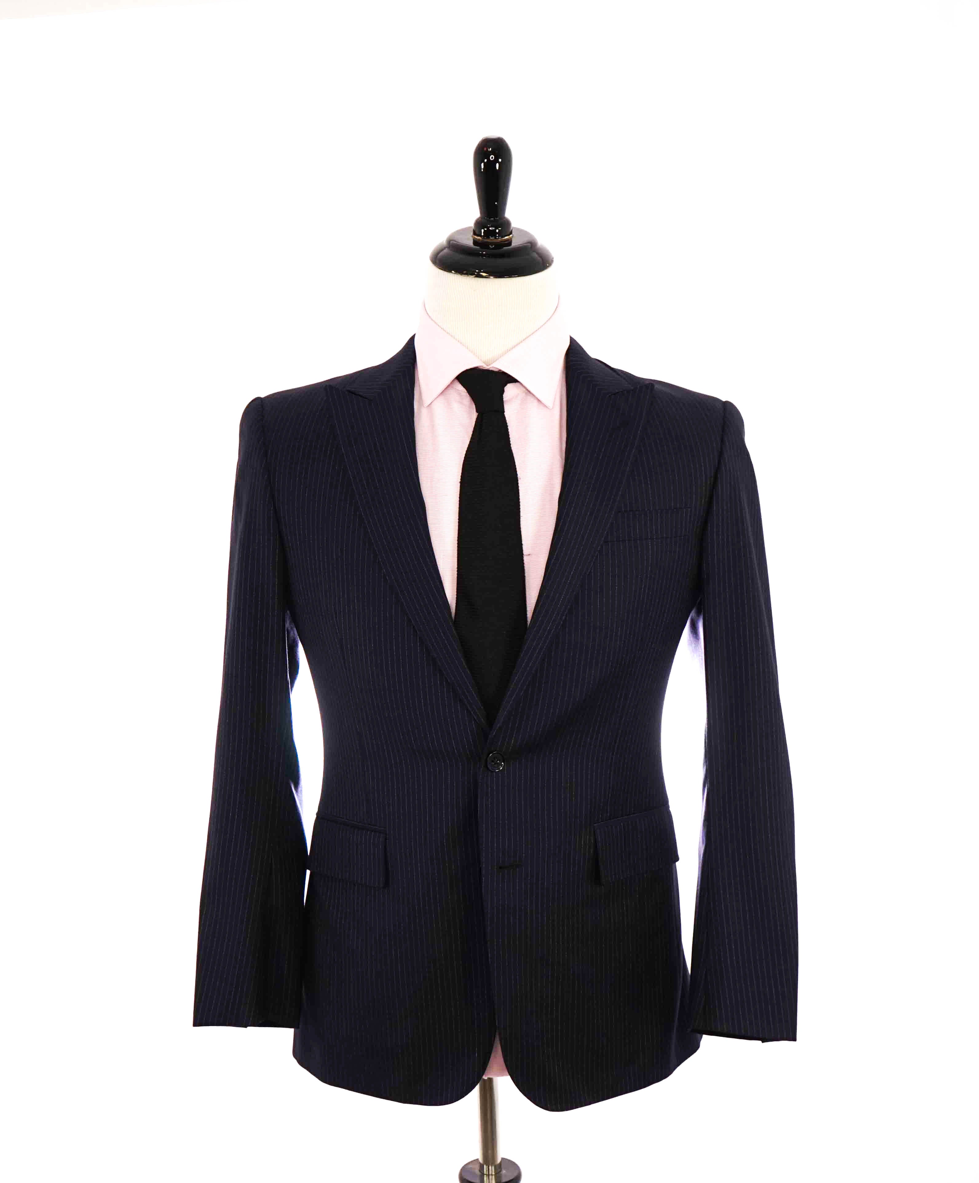 $1,595 RALPH LAUREN BLACK LABEL - Navy Textured Peak Lapel Blazer - 38S