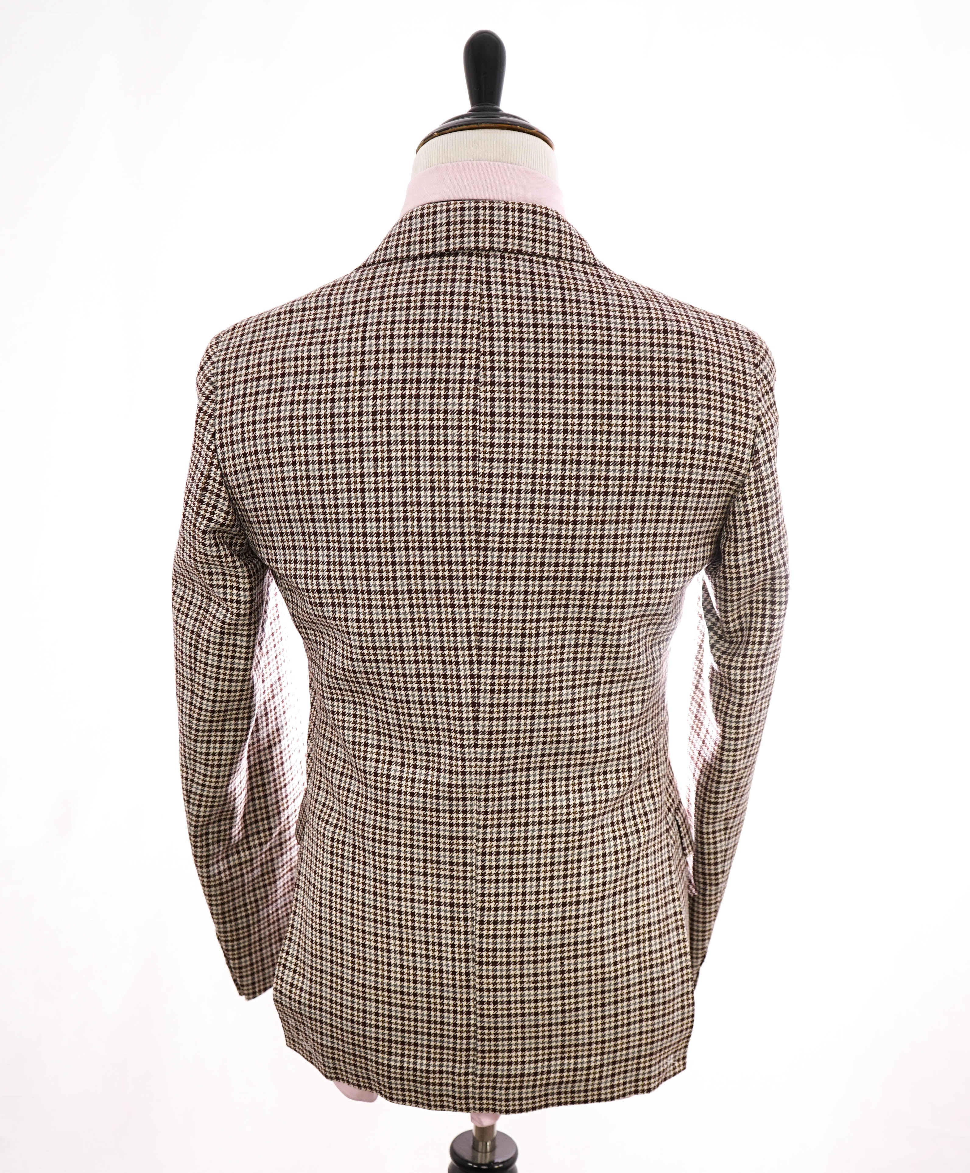 ELEVENTY - *PLATINUM LINE* PURE SILK HOUNDSTOOTH Neutral Blazer - 40 US