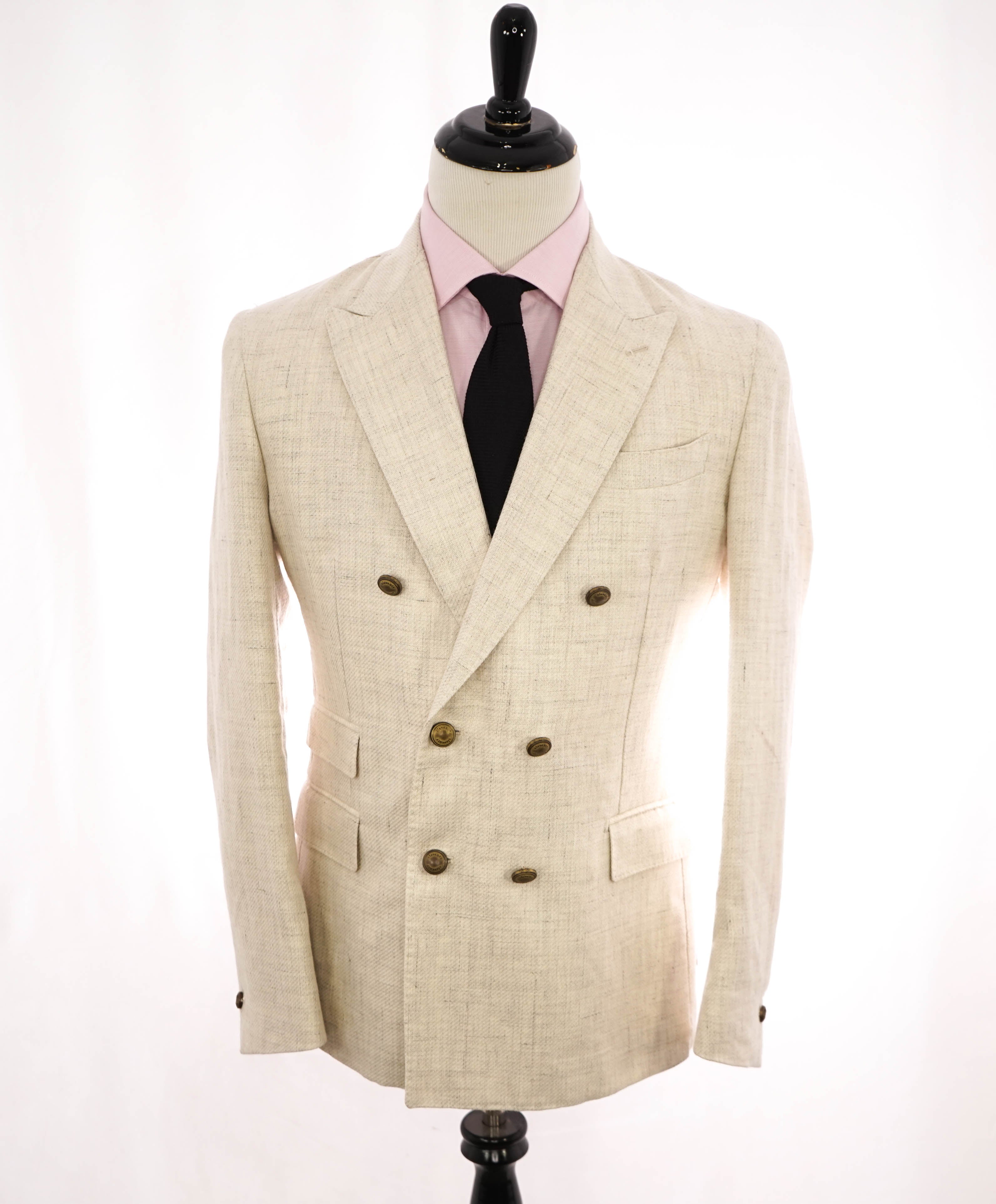 ELEVENTY - LINEN/WOOL/SILK Blend Beige Melange Blazer - 40 (50 EU)