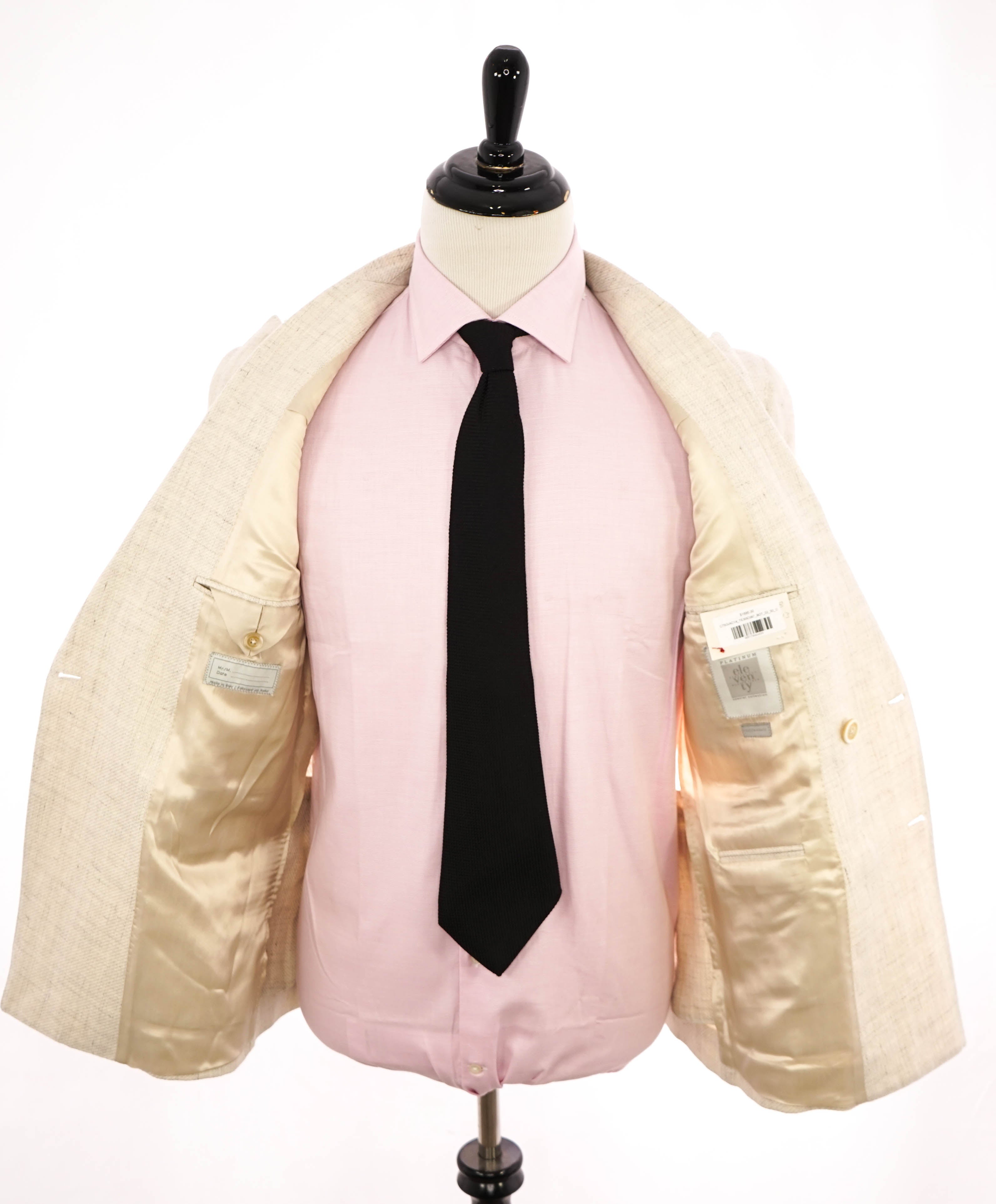 ELEVENTY - LINEN/WOOL/SILK Blend Beige Melange Blazer - 40 (50 EU)