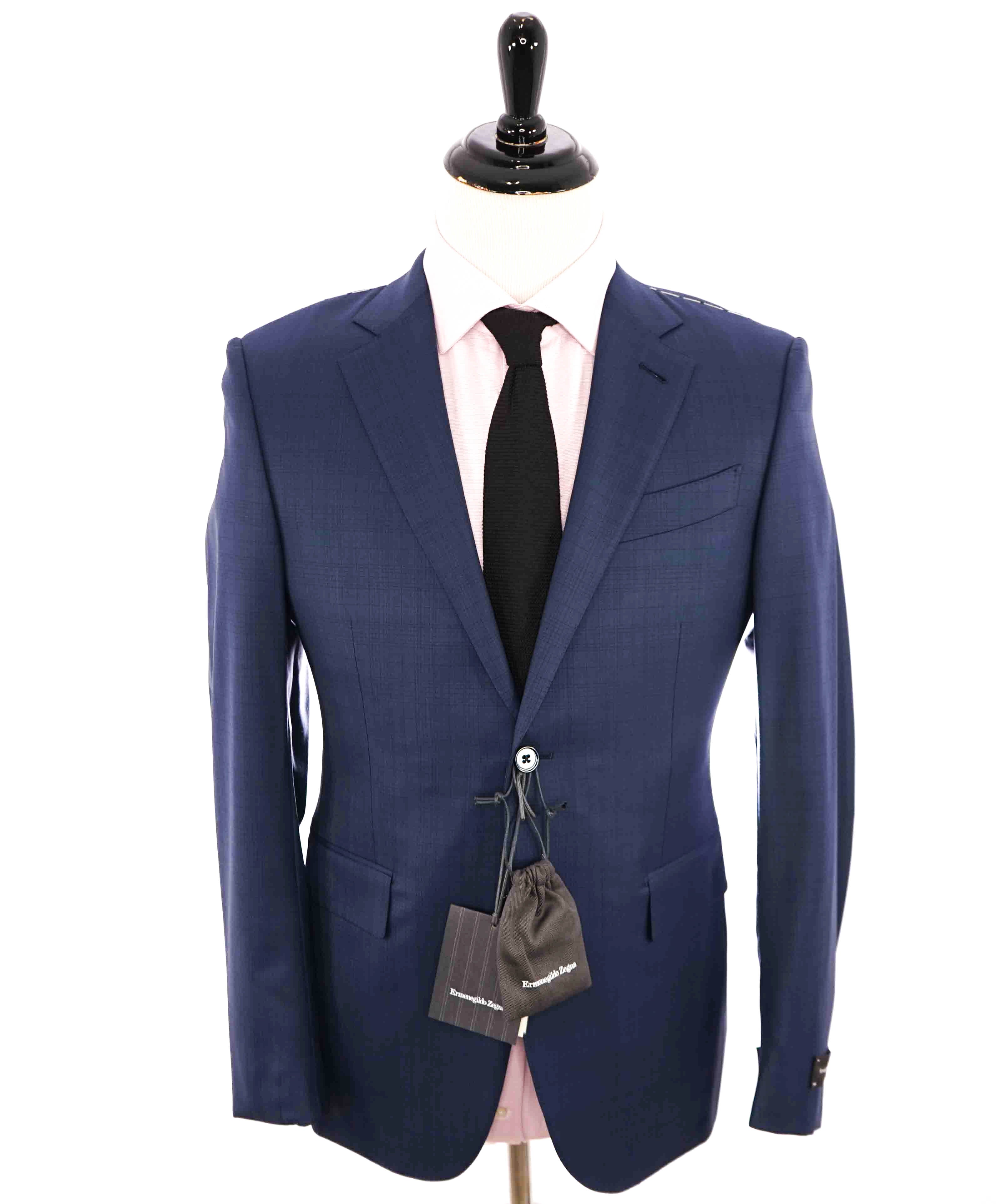 $2,695 ERMENEGILDO ZEGNA - Medium Blue Check “15 MIL MIL 15” Blazer - 38S