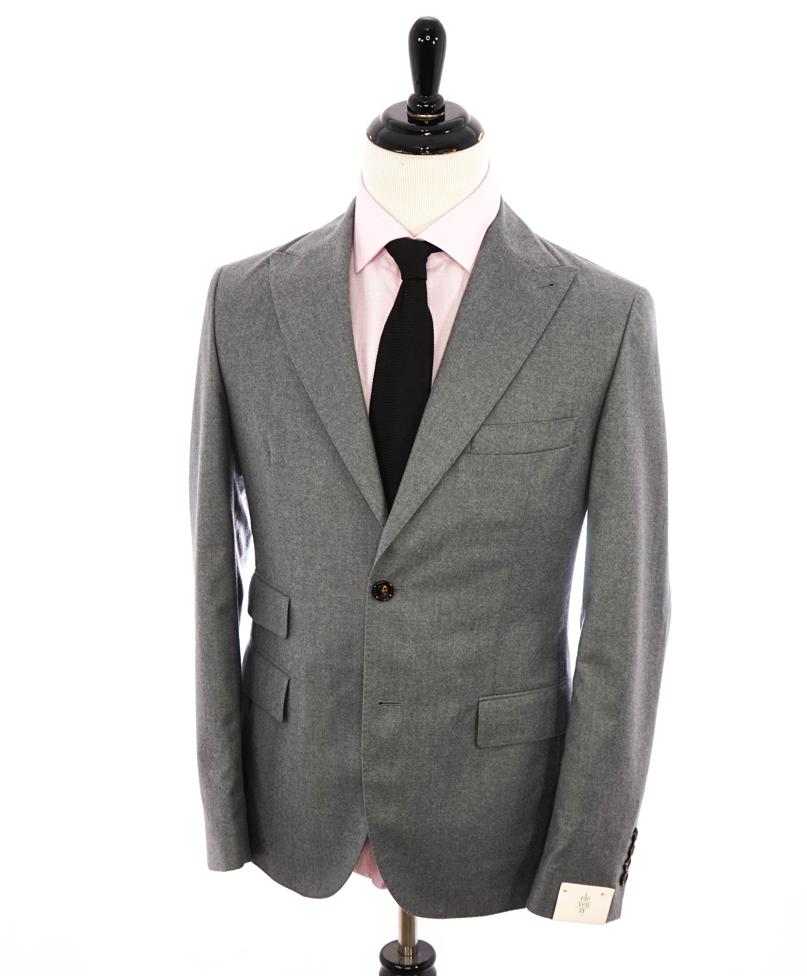 ELEVENTY - Gray Flannel Pure Wool PEAK LAPEL Suit - 40 US (50EU)