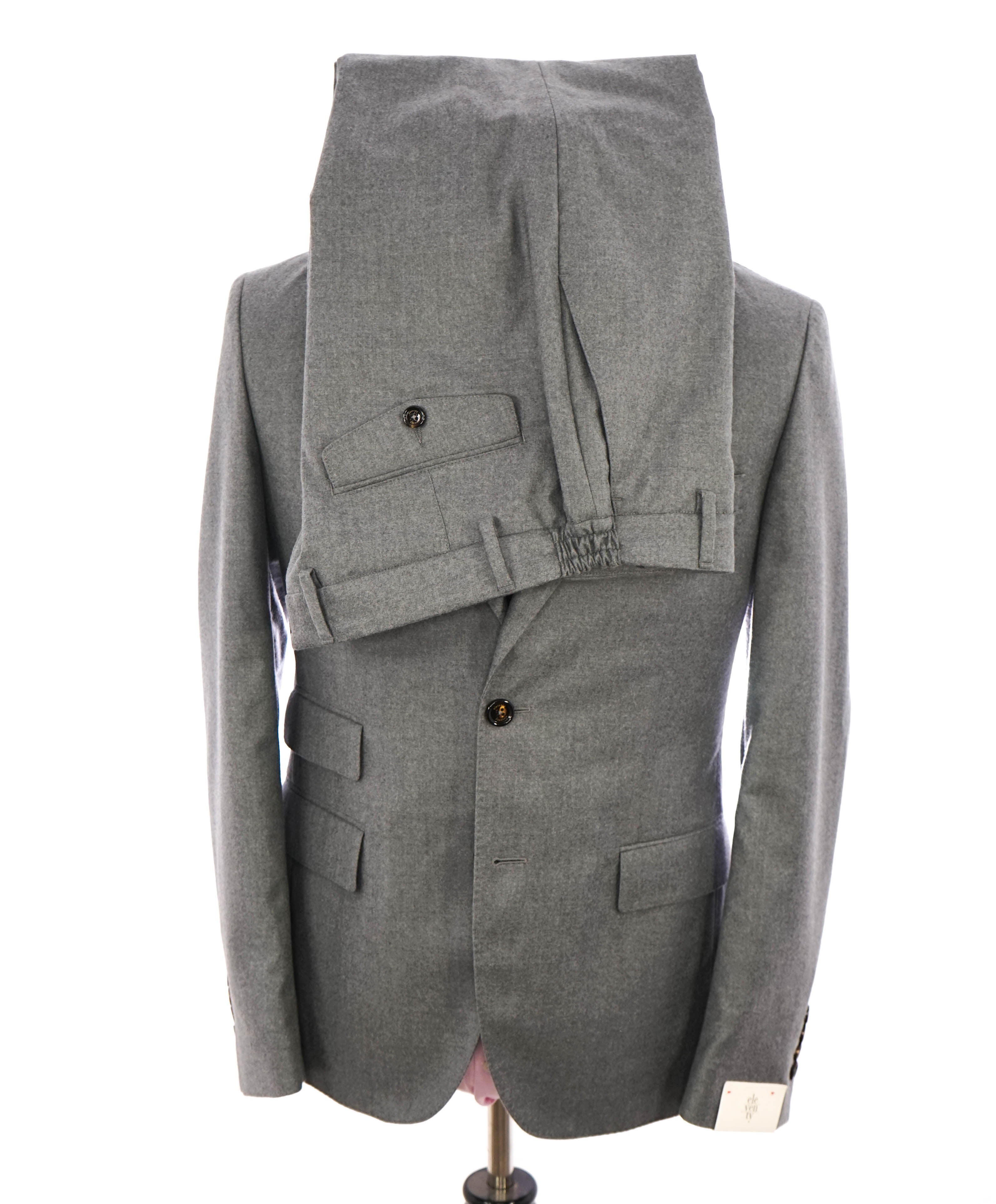 ELEVENTY - Gray Flannel Pure Wool PEAK LAPEL Suit - 40 US (50EU)