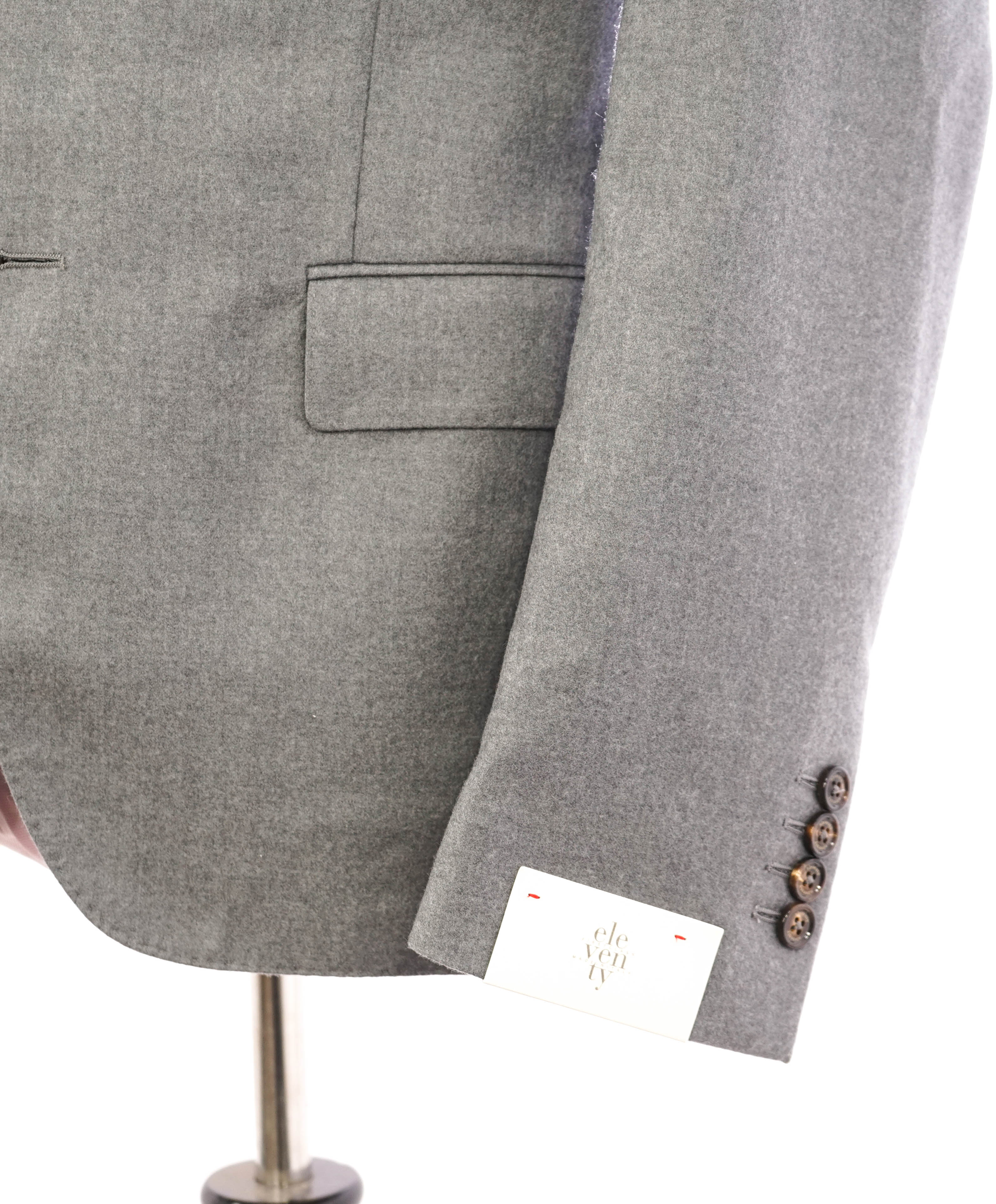 ELEVENTY - Gray Flannel Pure Wool PEAK LAPEL Suit - 40 US (50EU)