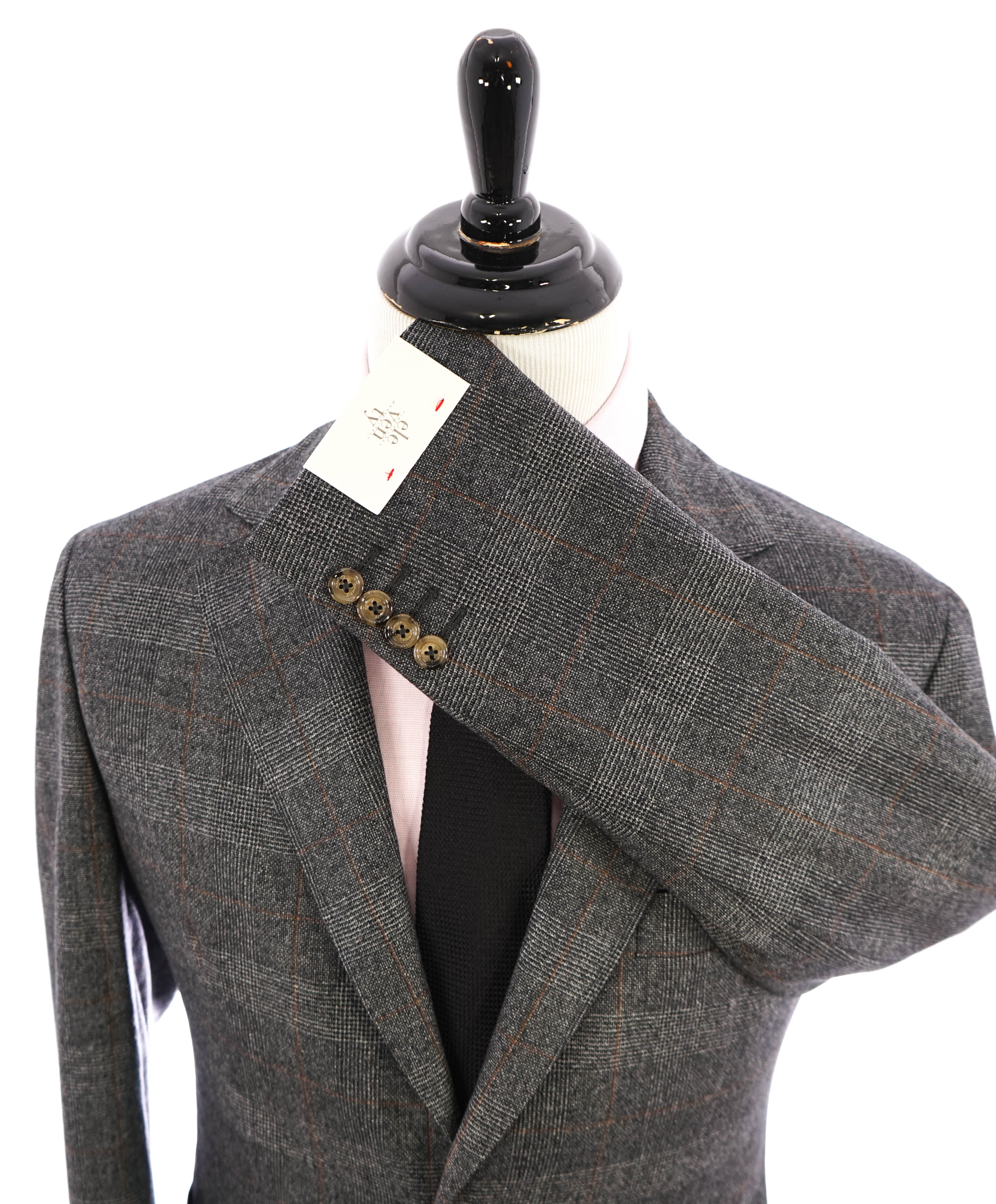 $1,995 ELEVENTY - Prince of Wales Check Gray & Subtle Brown Suit - 42 (52 EU)