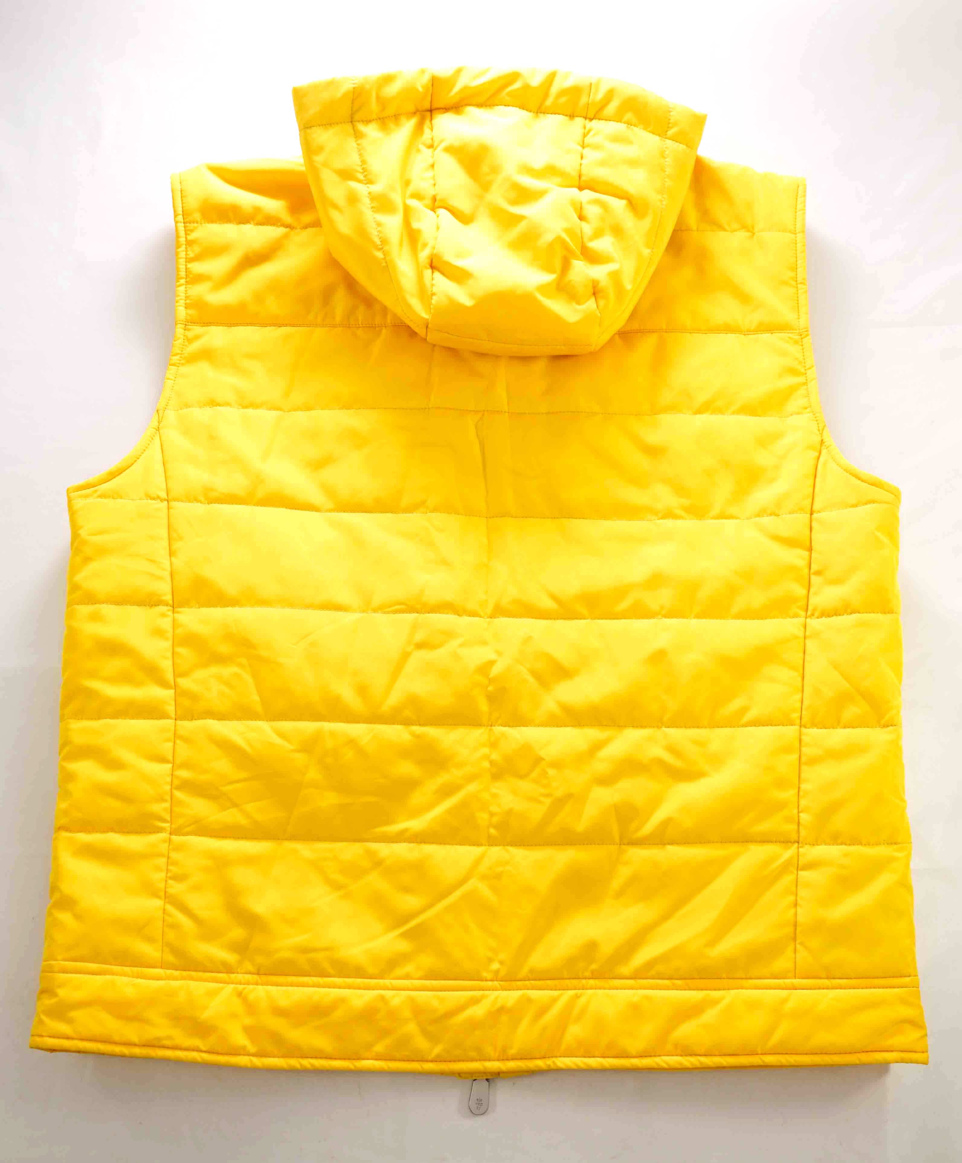 $745 ELEVENTY - Yellow Quilted Insulated Puffer Coat Vest W Hood - 40R (M)