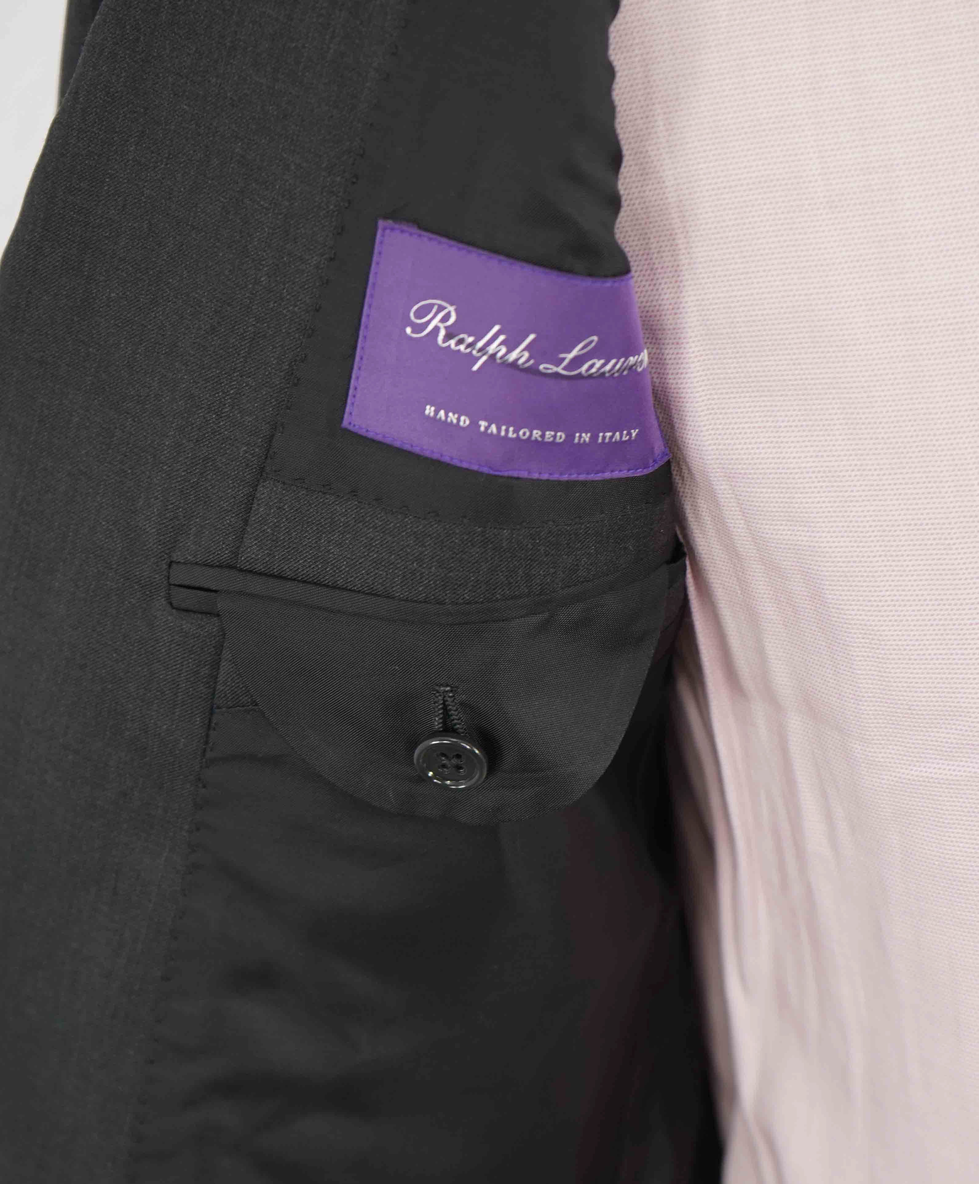 $2,695 RALPH LAUREN PURPLE LABEL - *WOOL* Ticket Pocket Gray Blazer - 40R