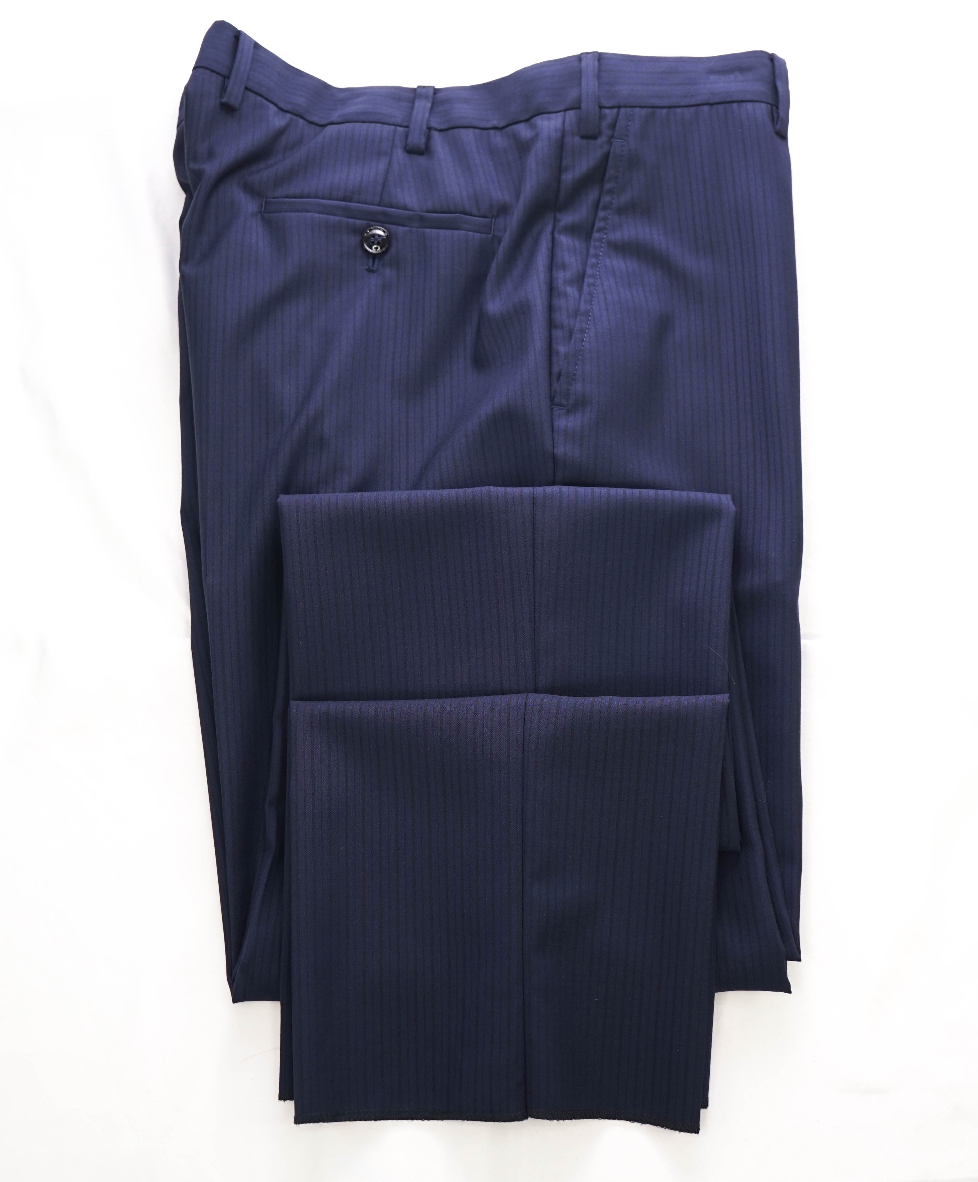 GIORGIO ARMANI - *TONAL TEXTURED* Navy Flat Front Dress Dinner Pants - 38W