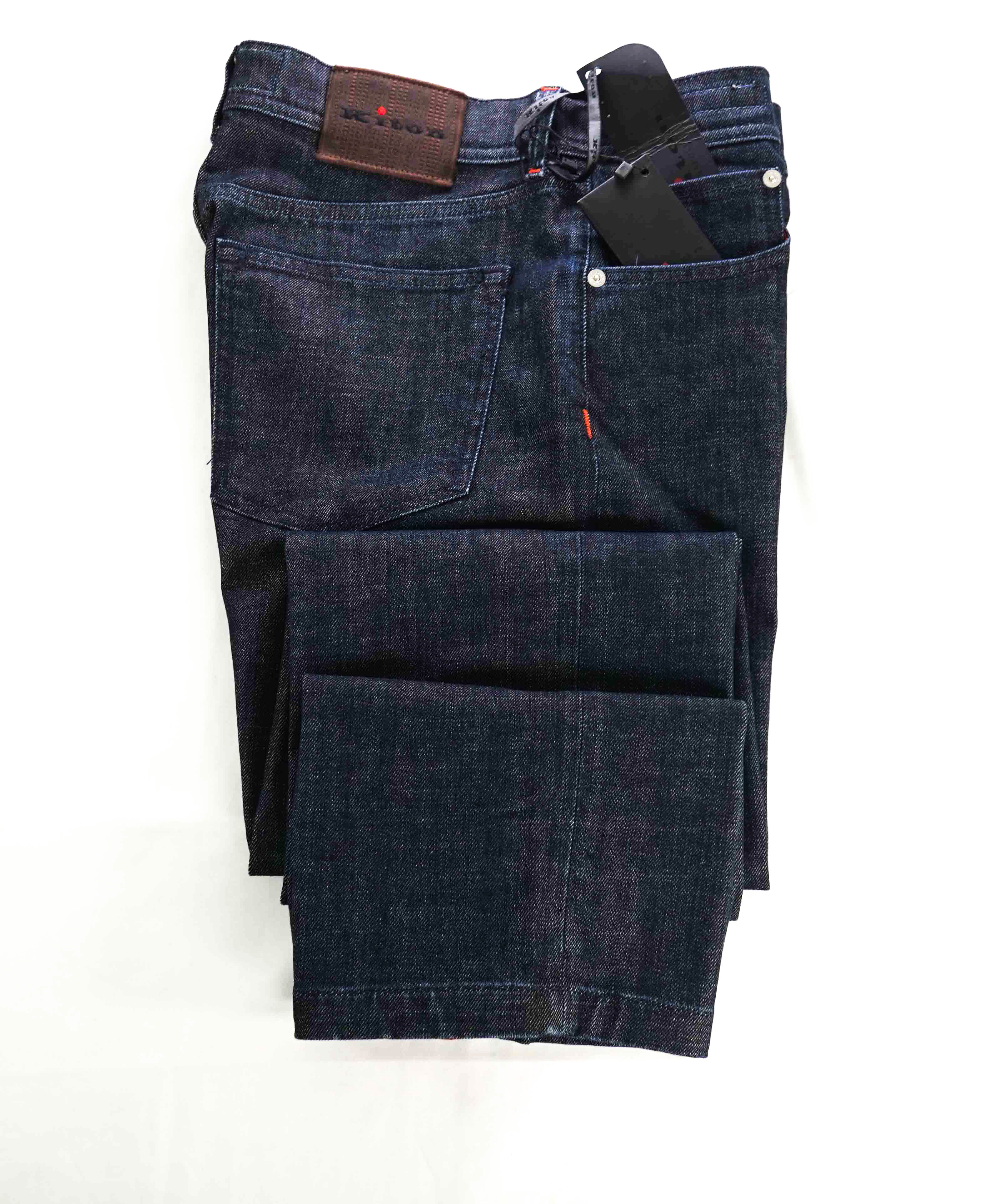 $1,395 KITON - LOGO TAG & BUTTONS 5-Pocket Jeans Pants - 32W