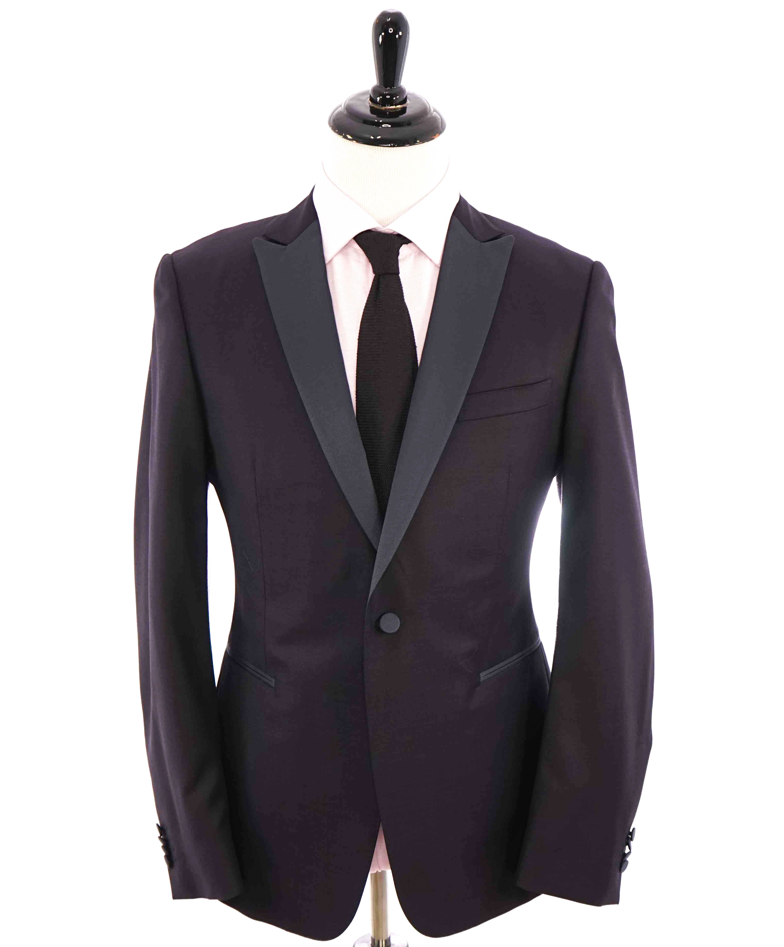 $1595 Z ZEGNA - Eggplant Peak Lapel 1-Button Drop 8 Wool Tuxedo JACKET - 42R