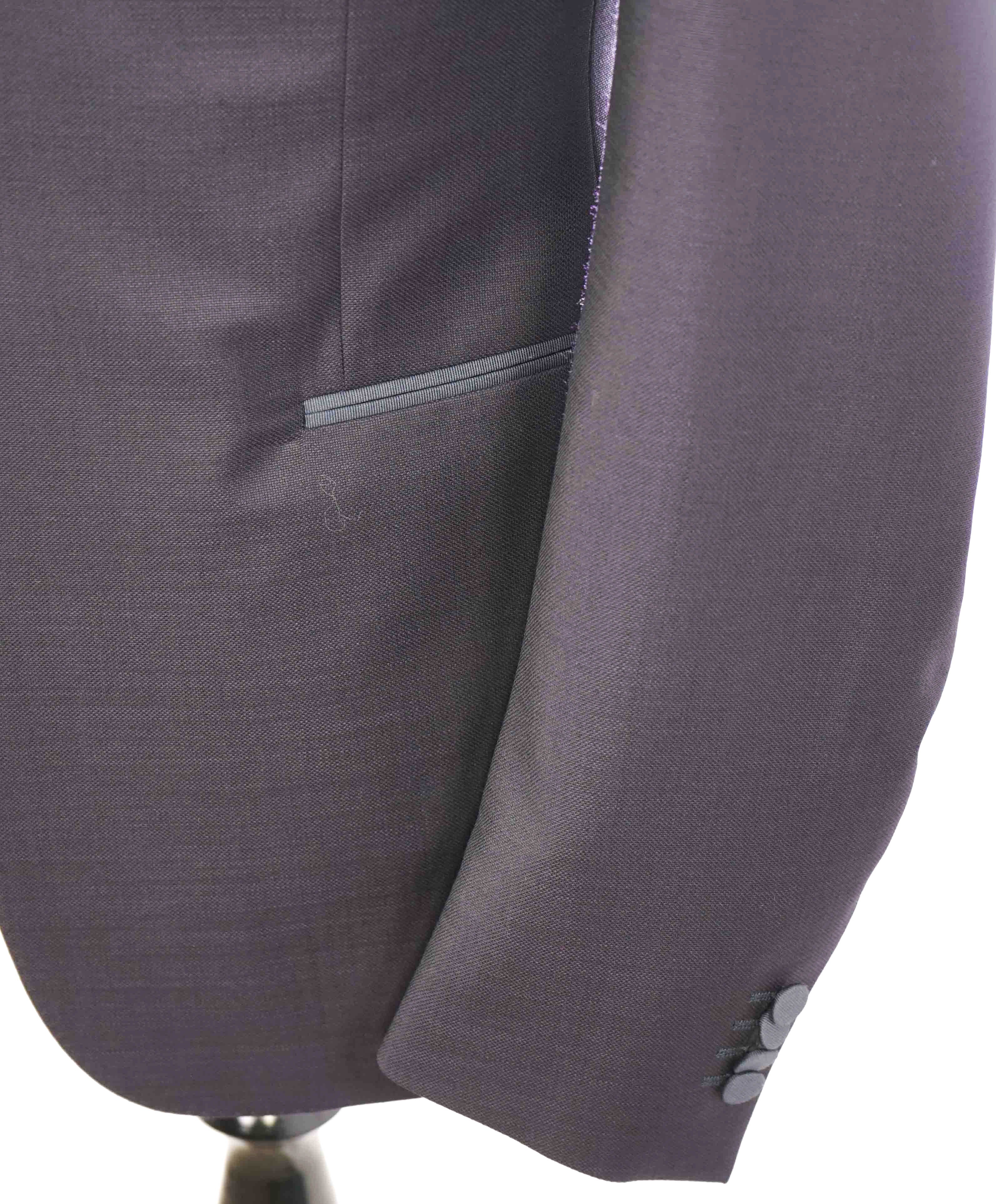 $1595 Z ZEGNA - Eggplant Peak Lapel 1-Button Drop 8 Wool Tuxedo JACKET - 42R