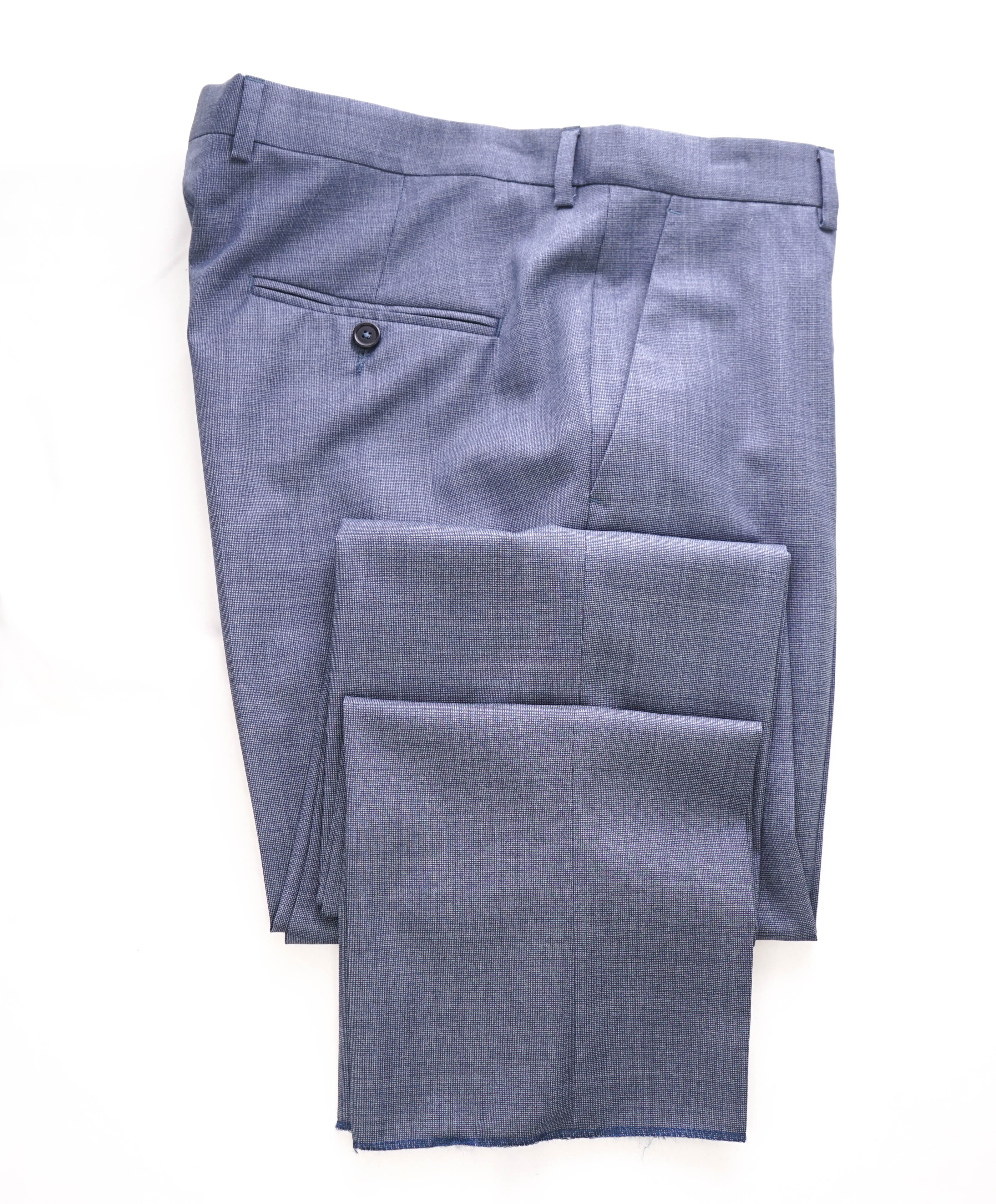 Z ZEGNA - Pastel Baby Blue "Pindot" Flat Front Wool Dress Pants - 34W