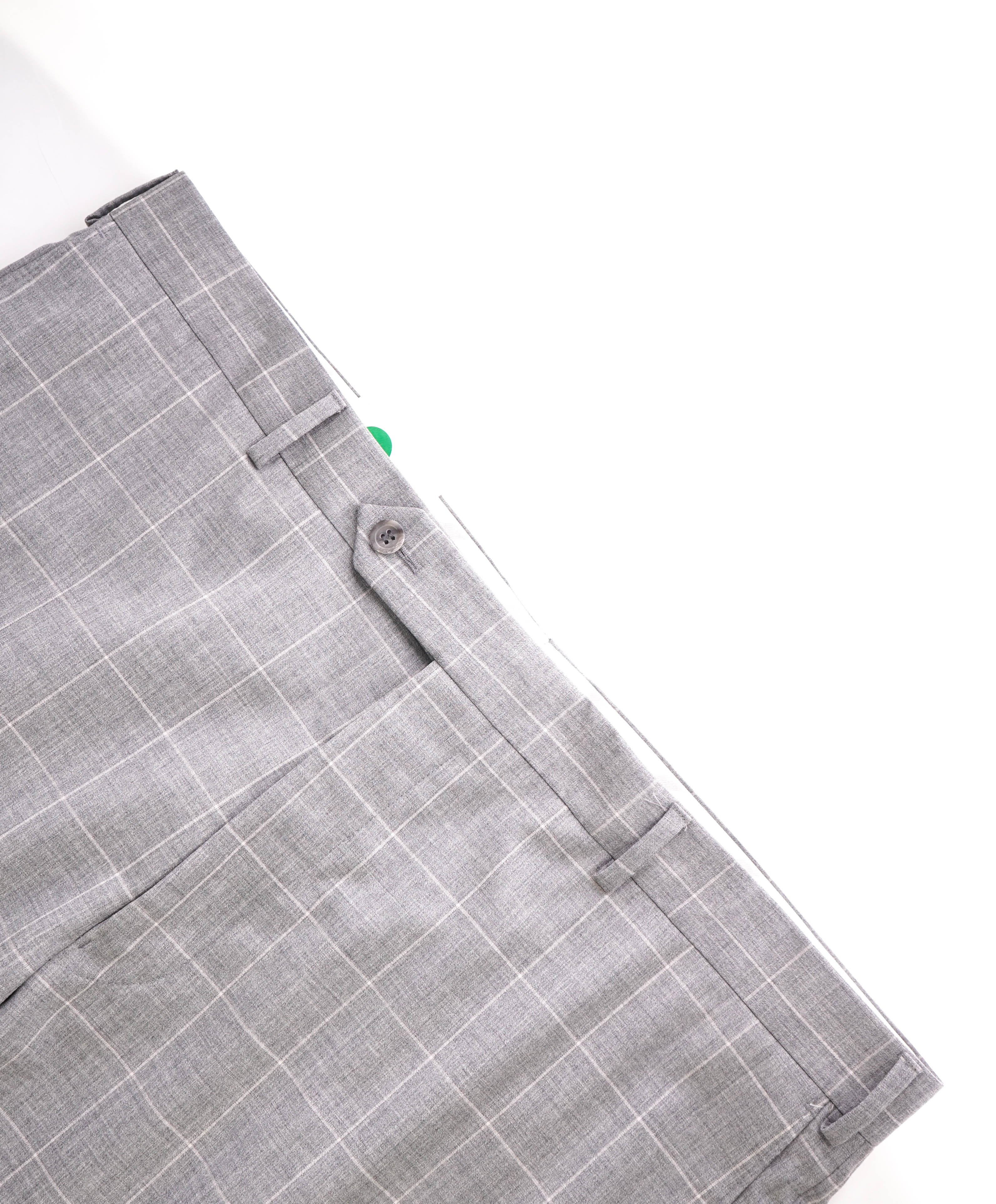 SAMUELSOHN - "Super 130's" Neutral Windowpane Flat Front Pants - 40W