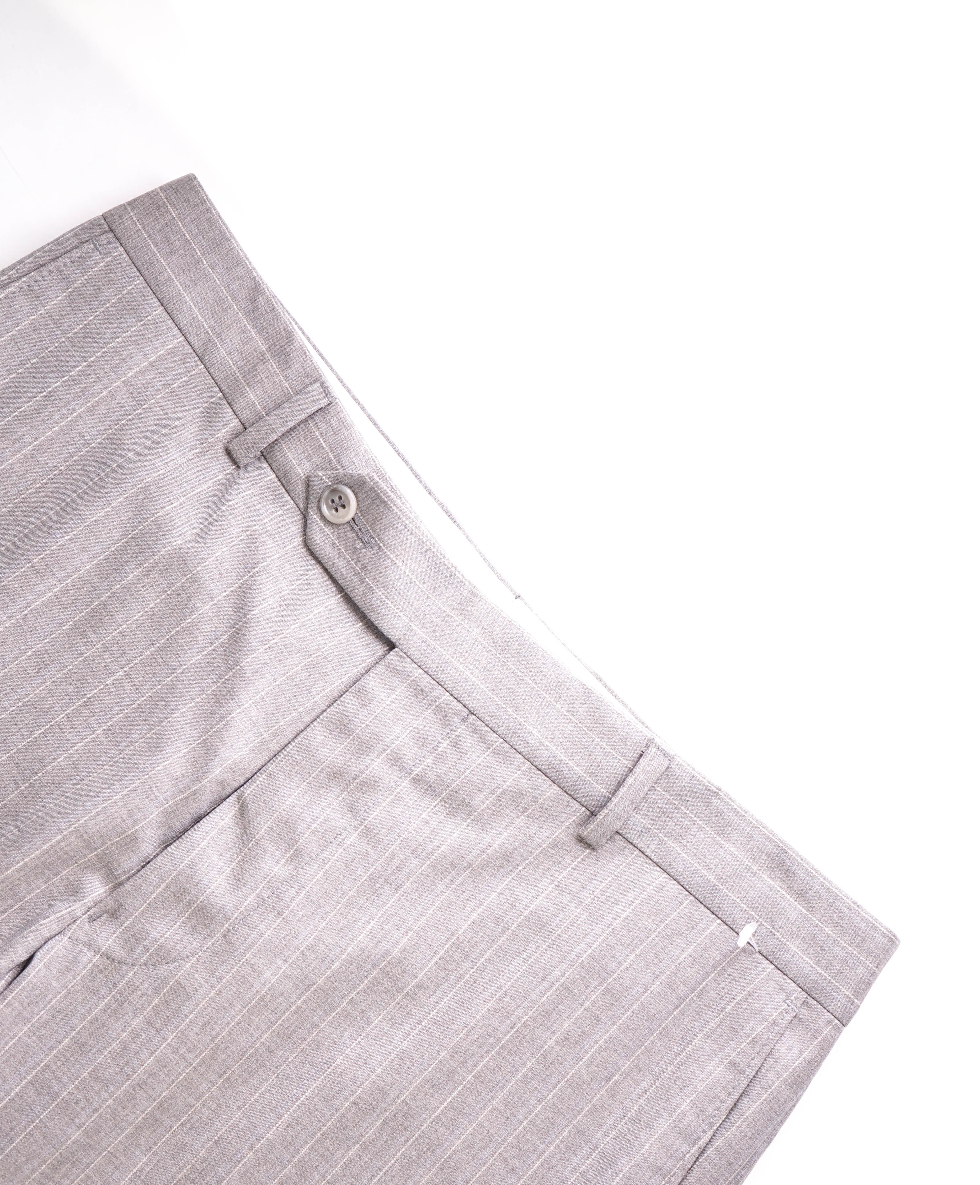 SAMUELSOHN - "Super 130's" Textured Neutral Stripe Flat Front Pants - 32W