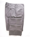 SAMUELSOHN - "Super 130's" Textured Medium Gray Flat Front Pants - 36W